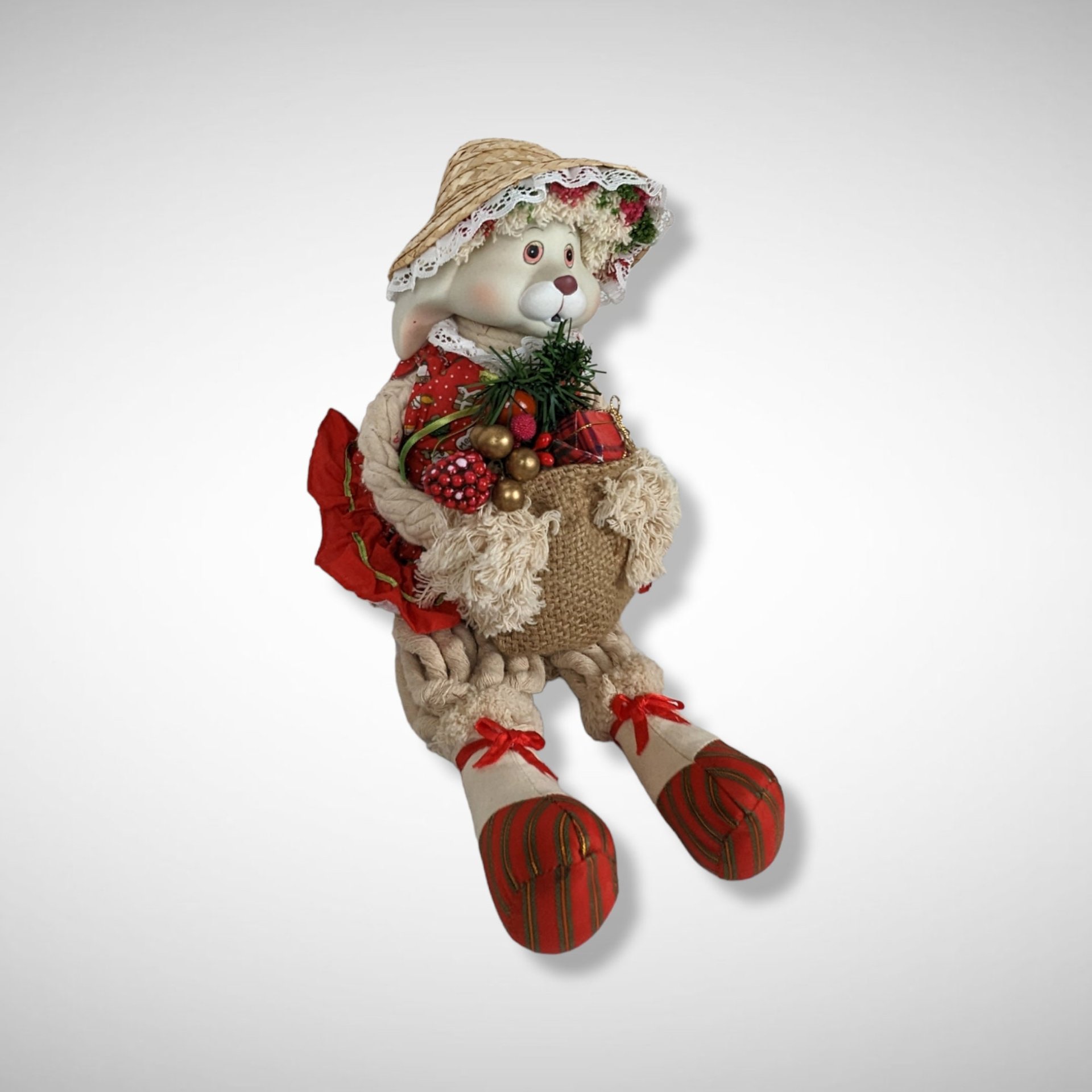 House of Lloyd Christmas Around the World Porcelain Flossie and Floyd Bunny Shelf Sitters - Charming Holiday Decorations!