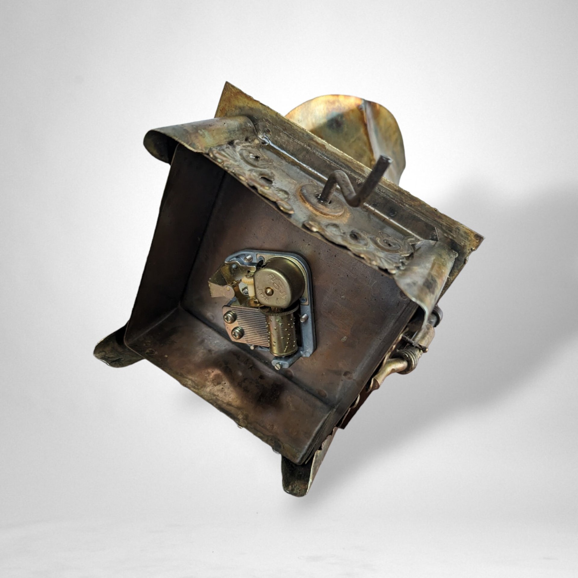 Vintage Metal Gramophone Music Box