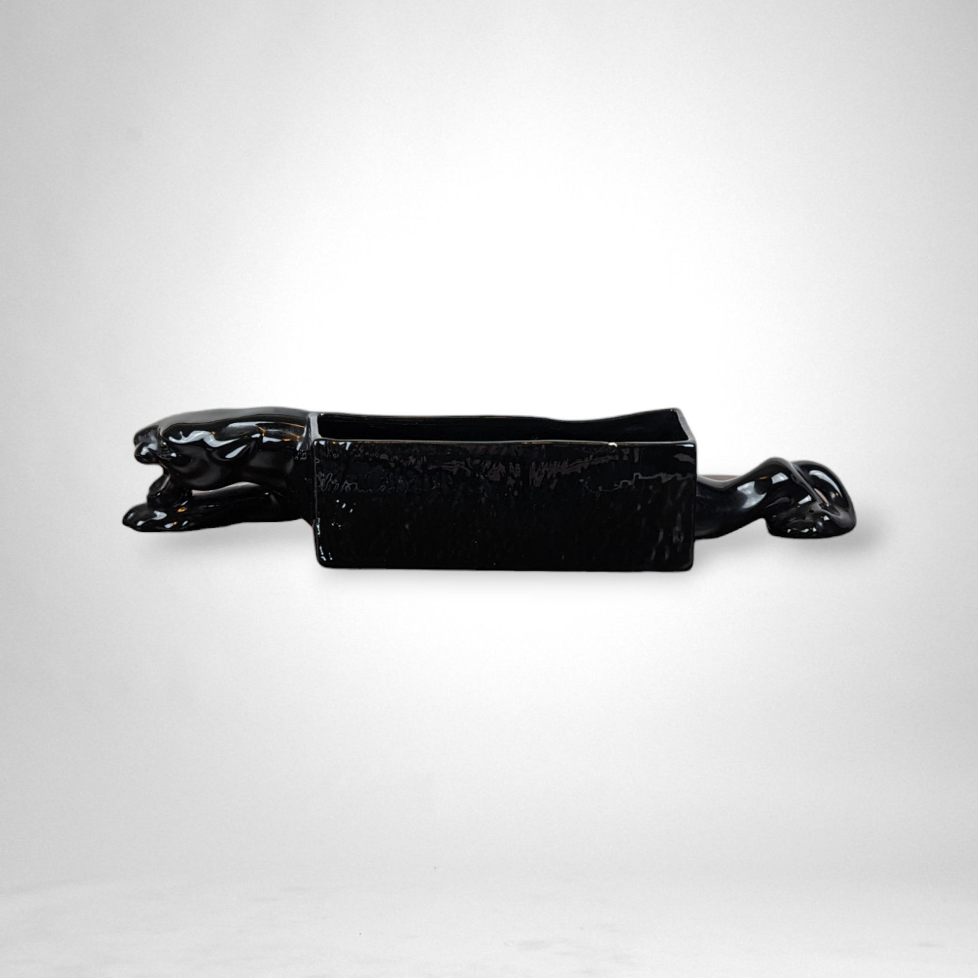 Vintage Ceramic Black Panter Planter