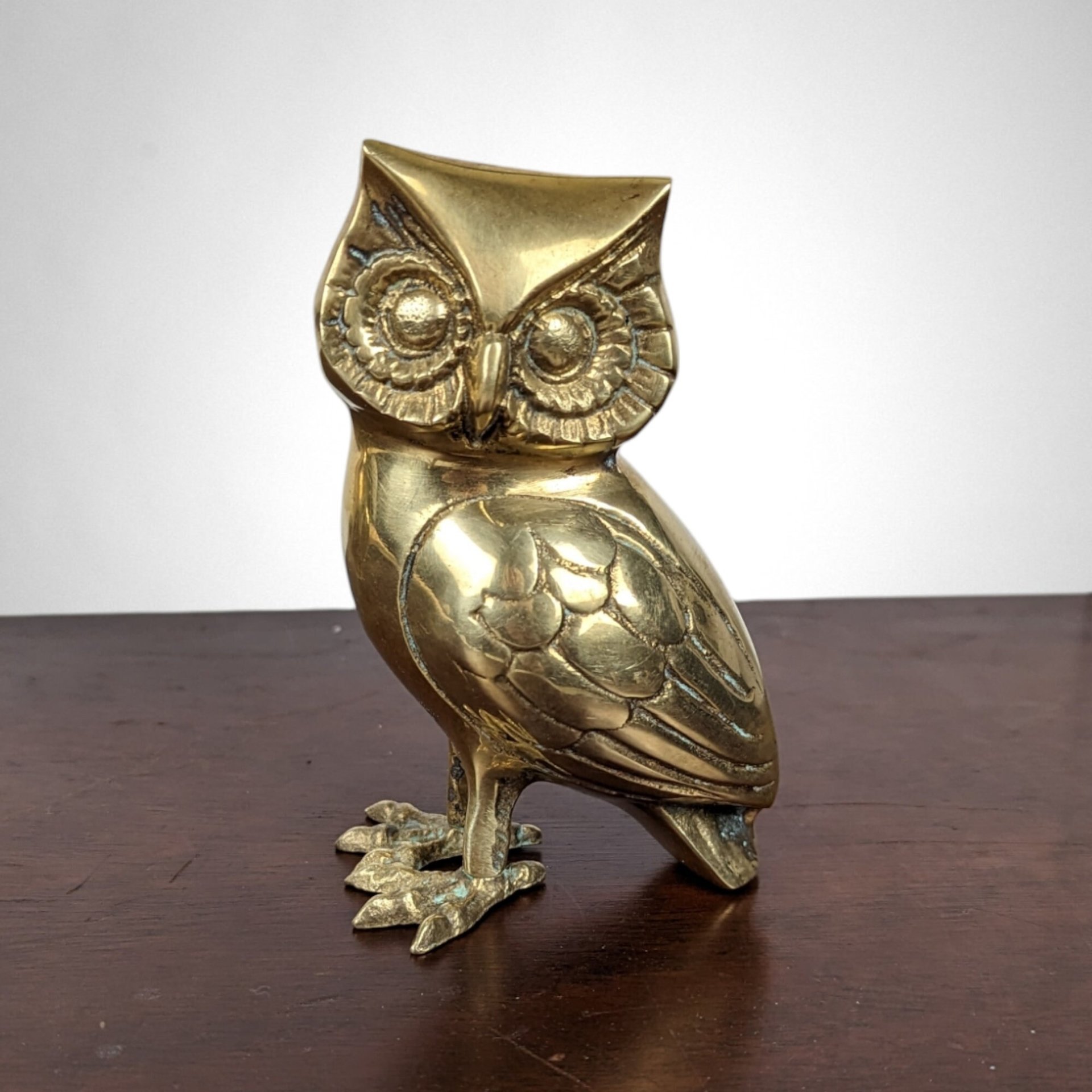 Vintage Pair of Brass Owl Figurines