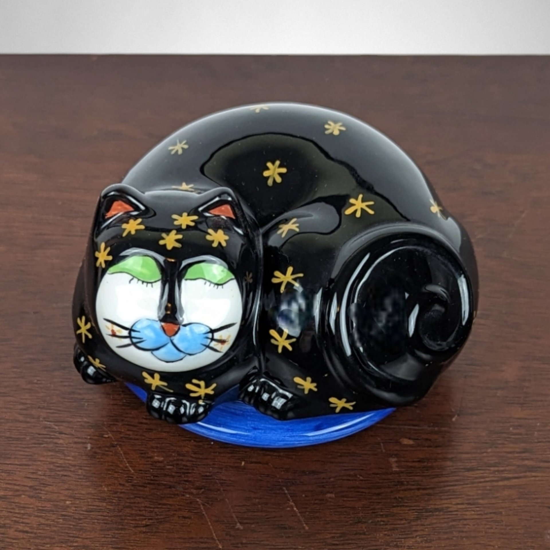 Vintage Milson and Louis Hand Painted Cat Trinket Box - Feline Elegance for Collectors