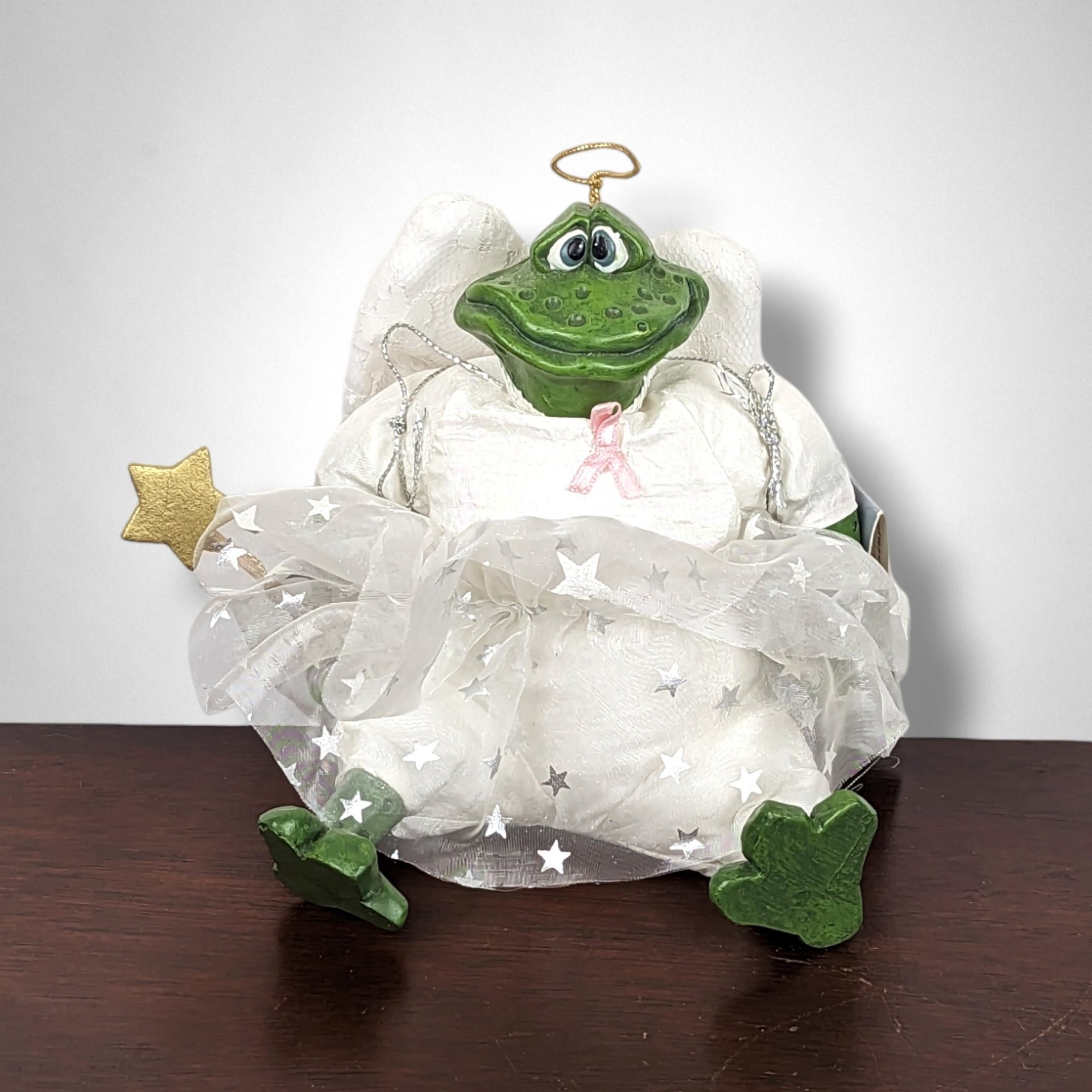 Vintage Russ Berrie Frog Angel Shelf Sitter