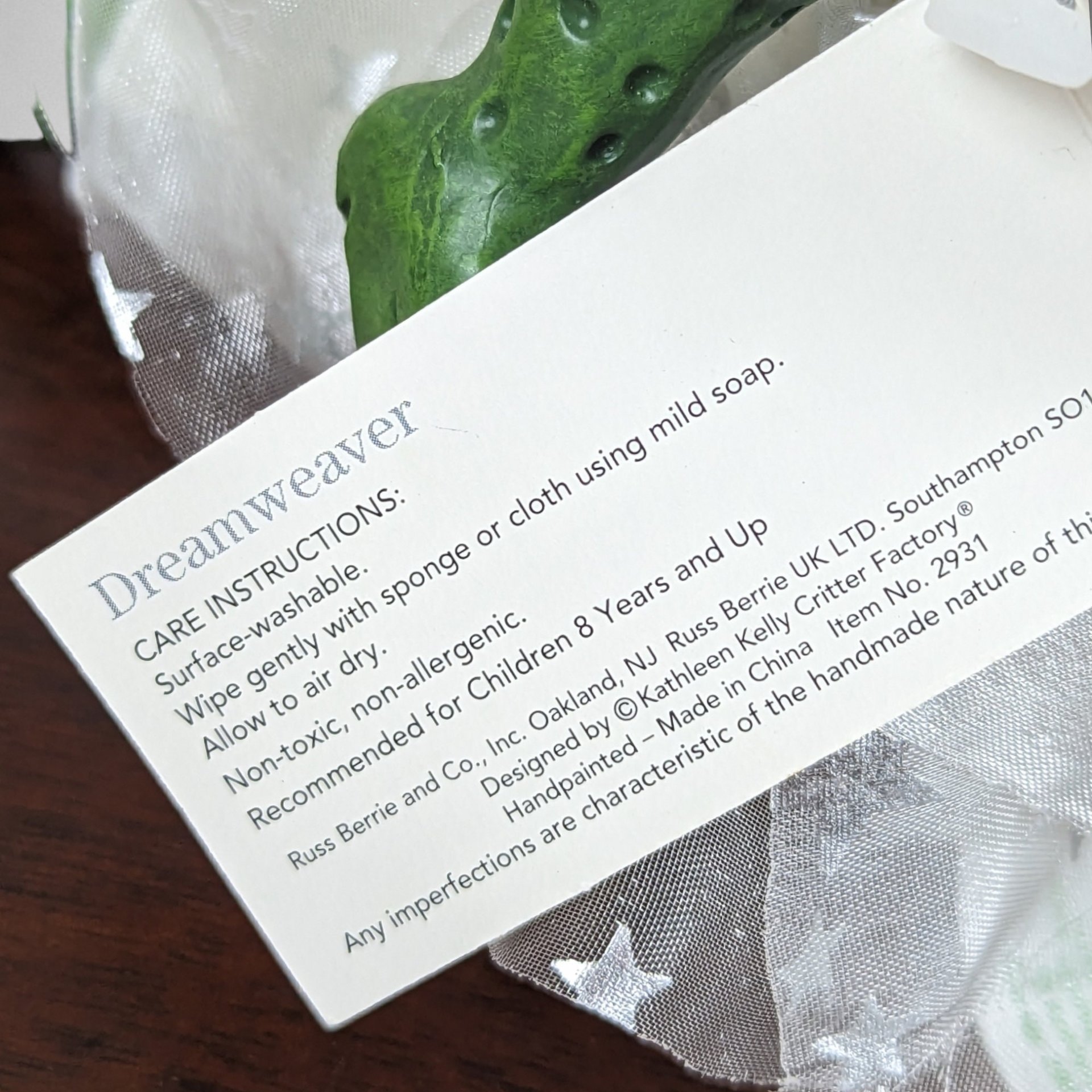 Vintage Russ Berrie Frog Angel Shelf Sitter