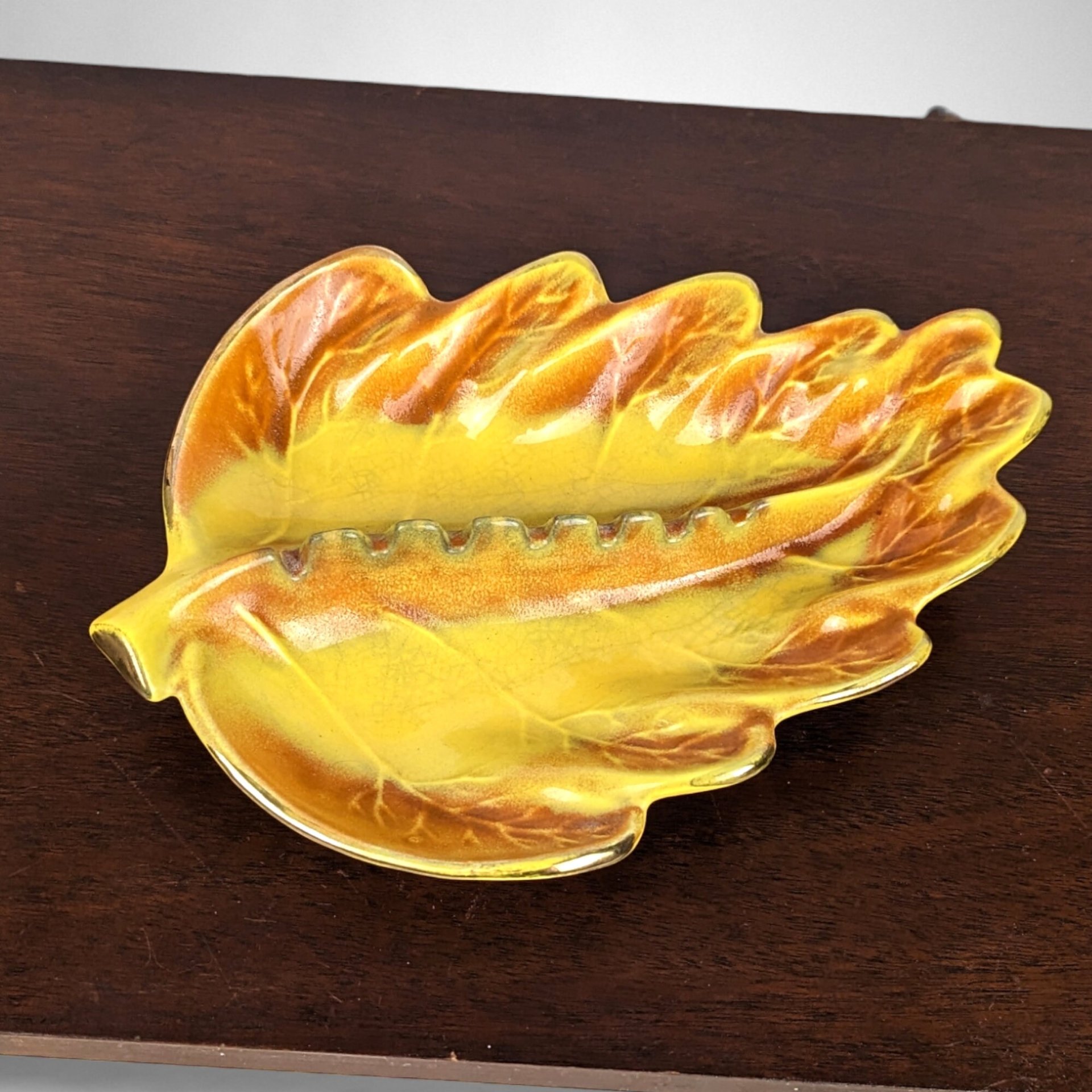 Vintage California Pottery Gold Ashtray