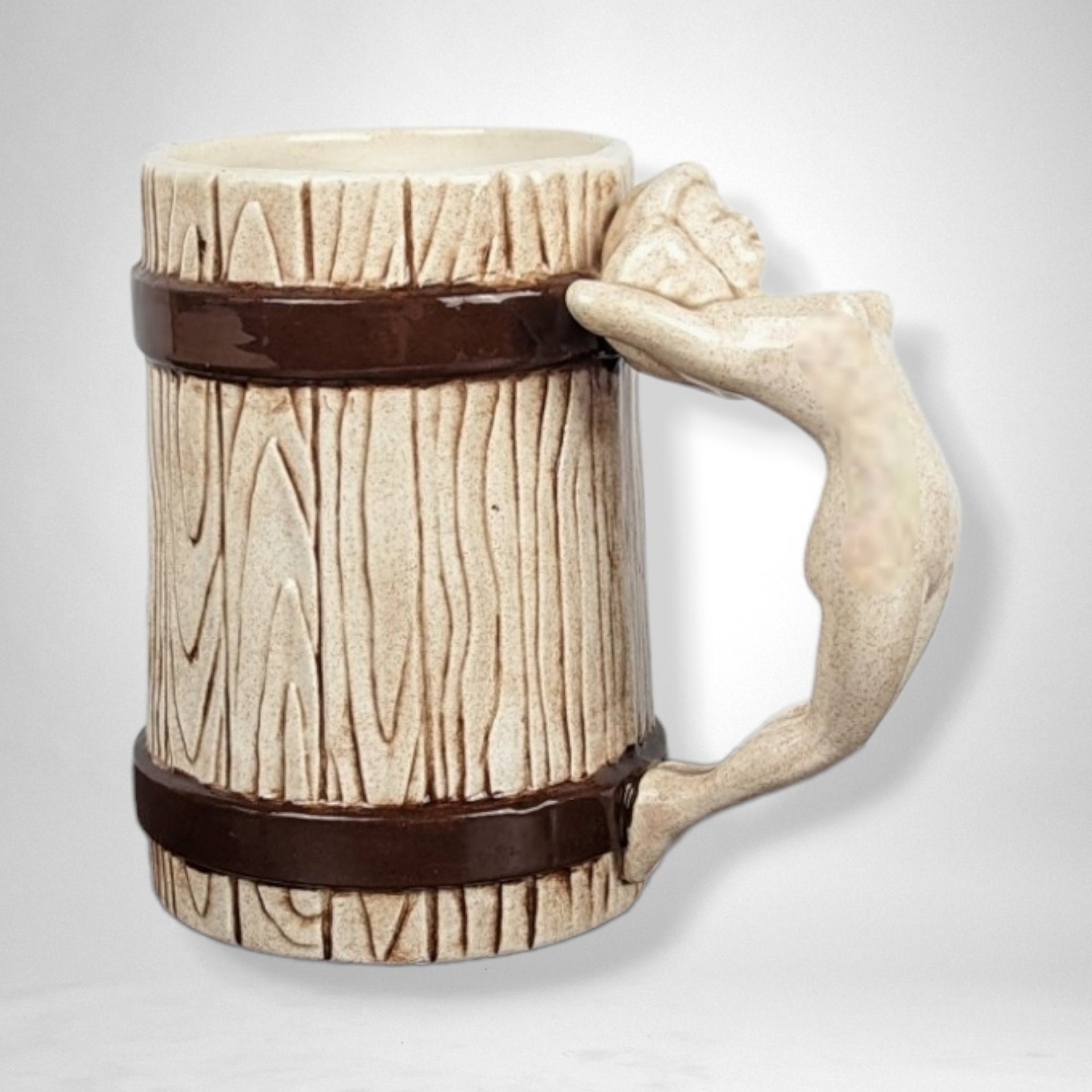 Vintage Ceramic Mug with Female Form Handle