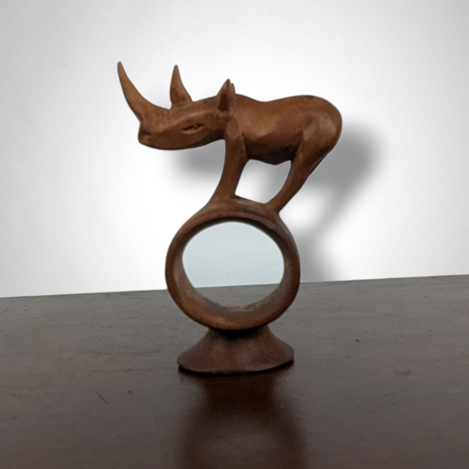 Set of 4 Hand Carved Animal Napkin Rings from Congo