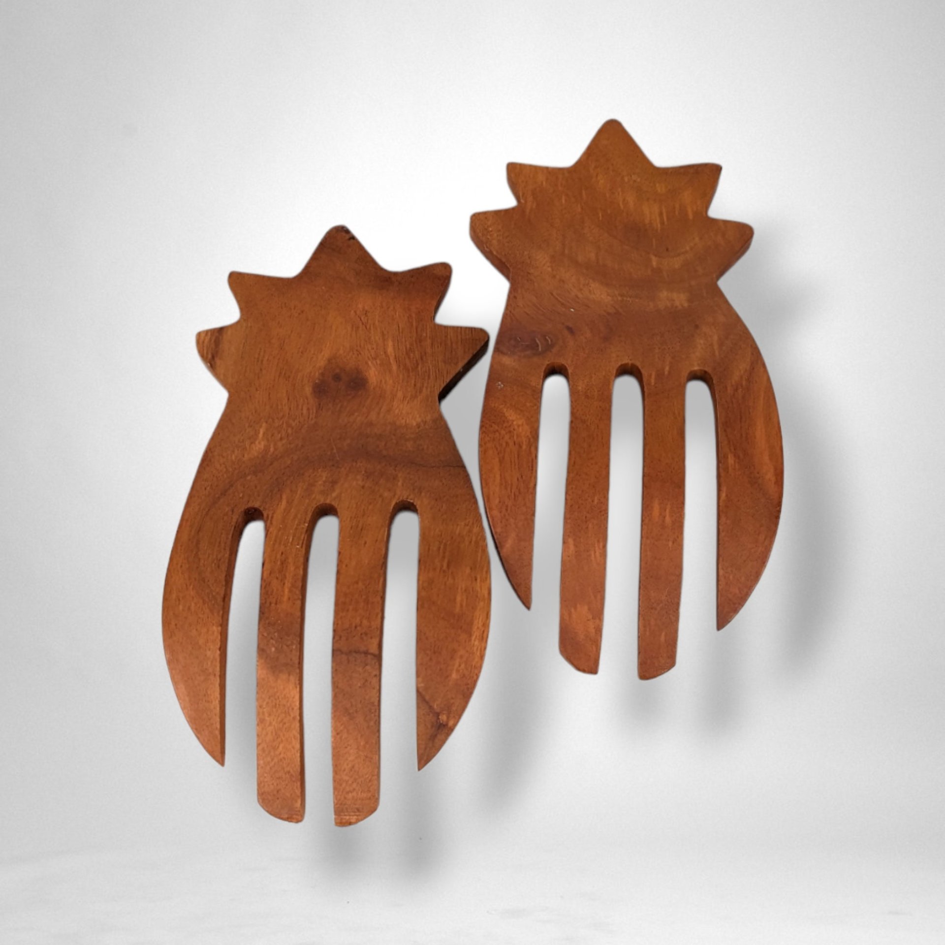 Pineapple Shaped Wooden Salad Utensils