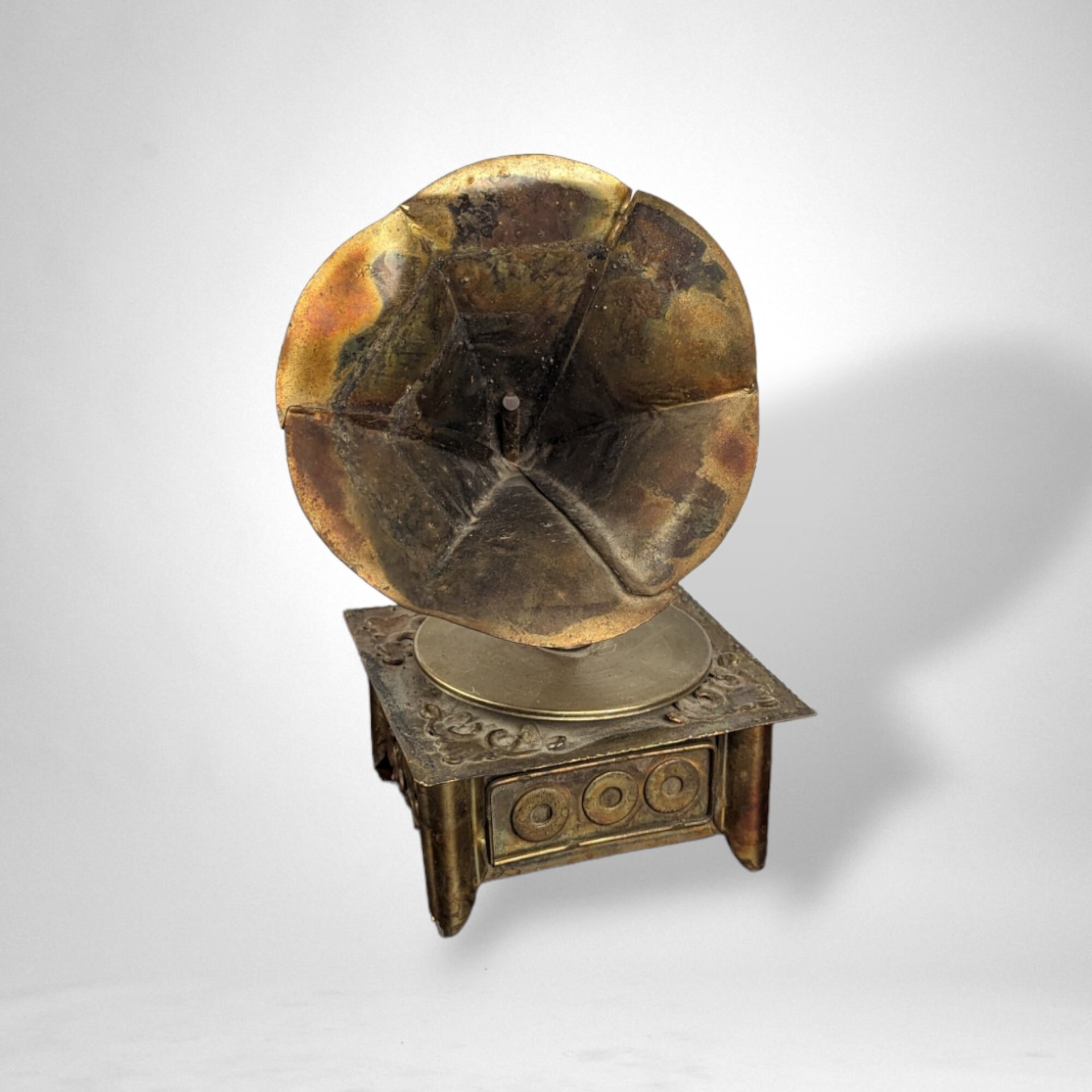 Vintage Metal Gramophone Music Box