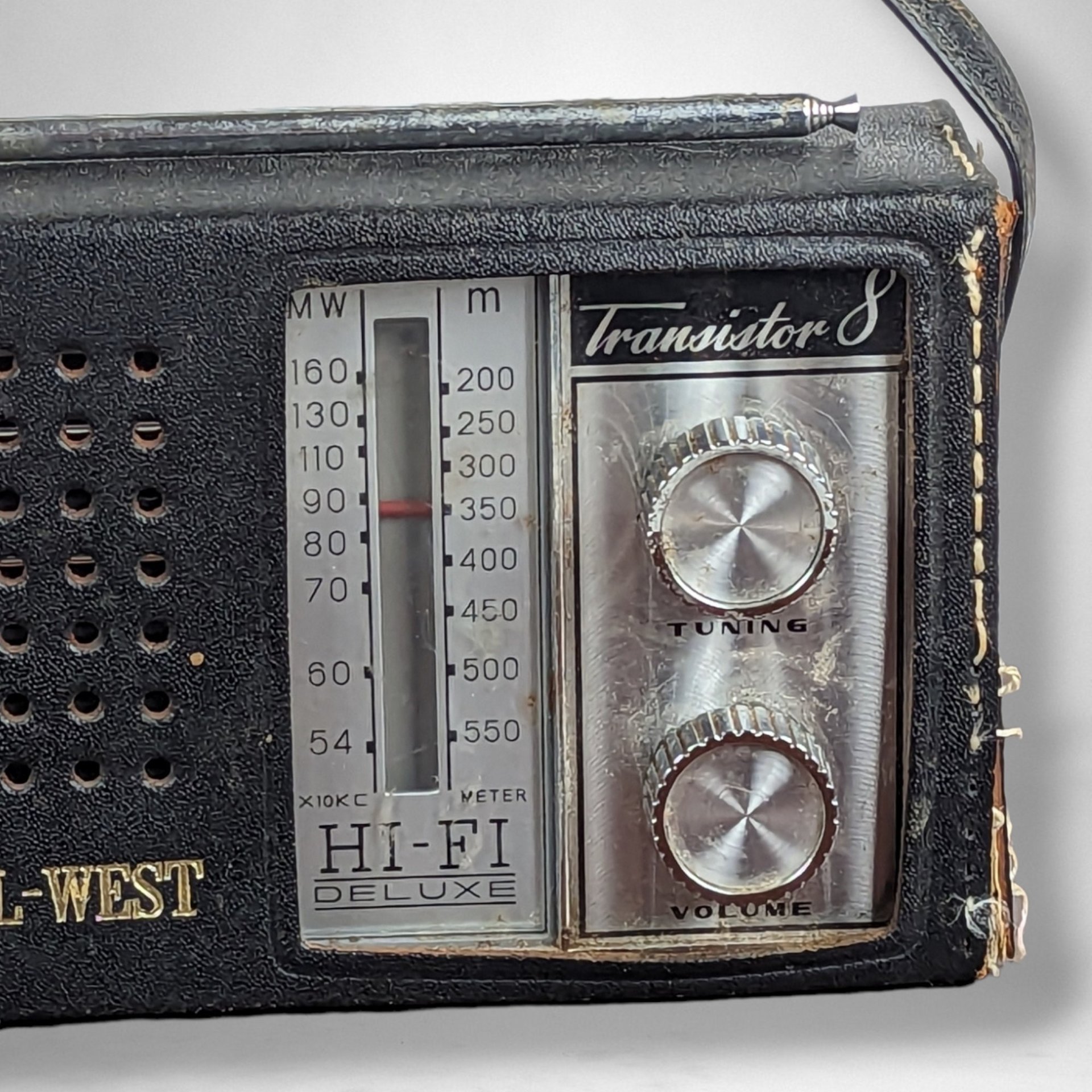 Vintage Wendell West Transistor Radio with Case CR-7A