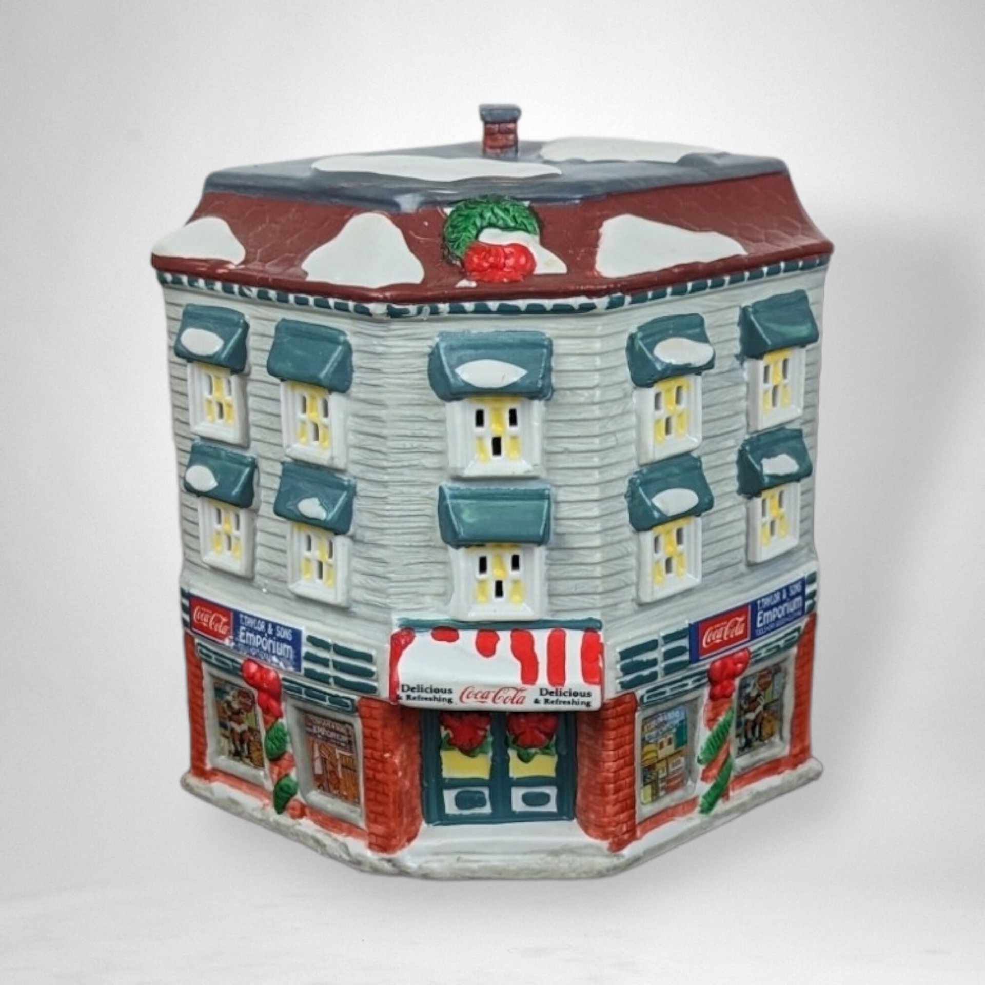 1993 Coca-Cola Emporium Town Square Lighted House - Vintage Collectible