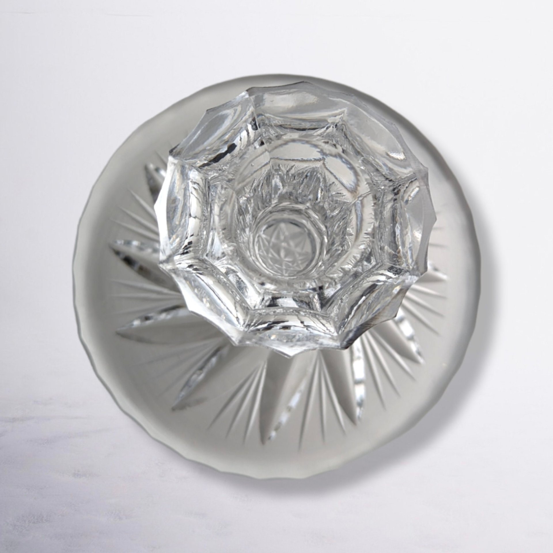 Classic Elegance: Pair of American Cut Crystal Candle Stick Holders