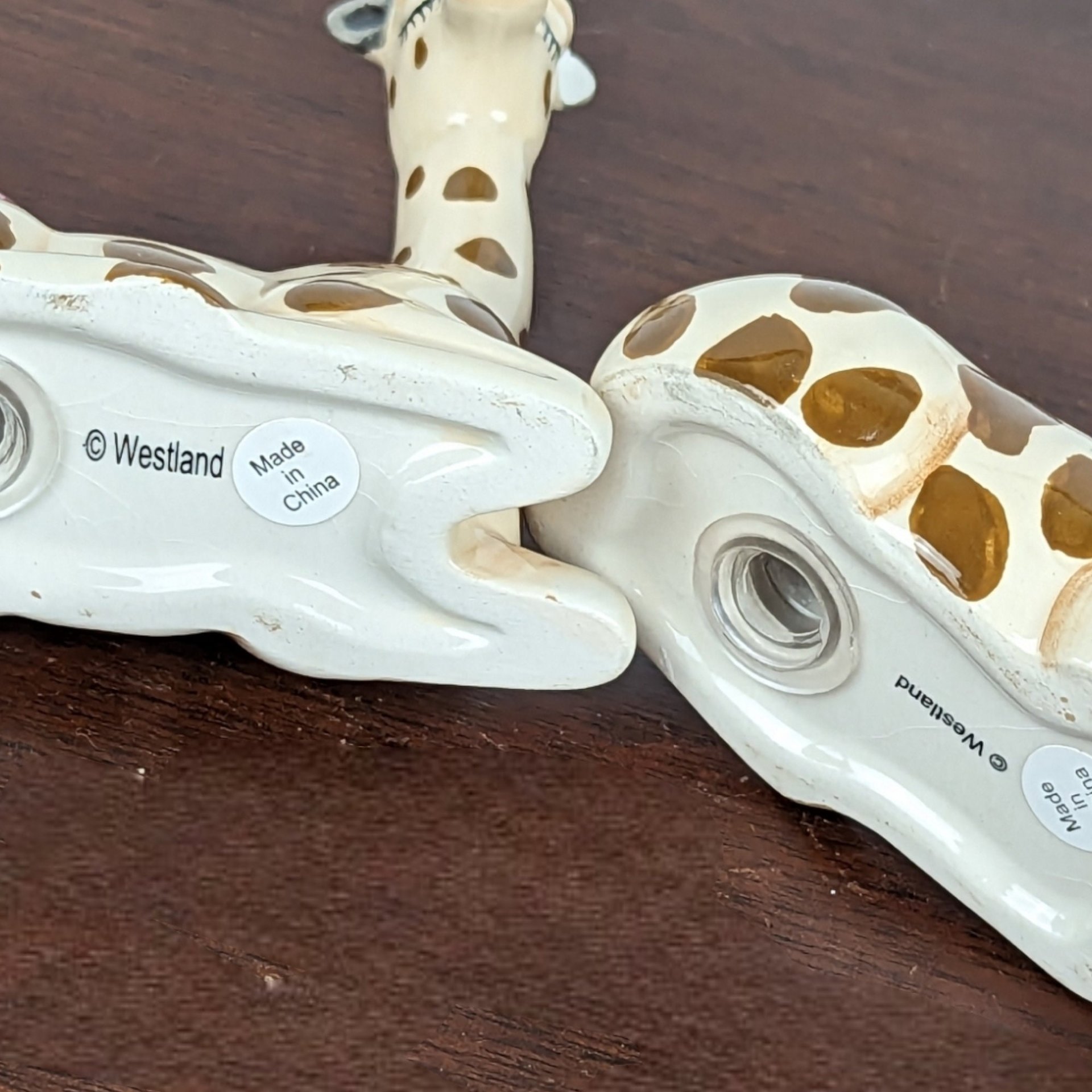 Magnetic Ceramic Giraffe Salt and Pepper Shakers: Quirky Kitchen Decor