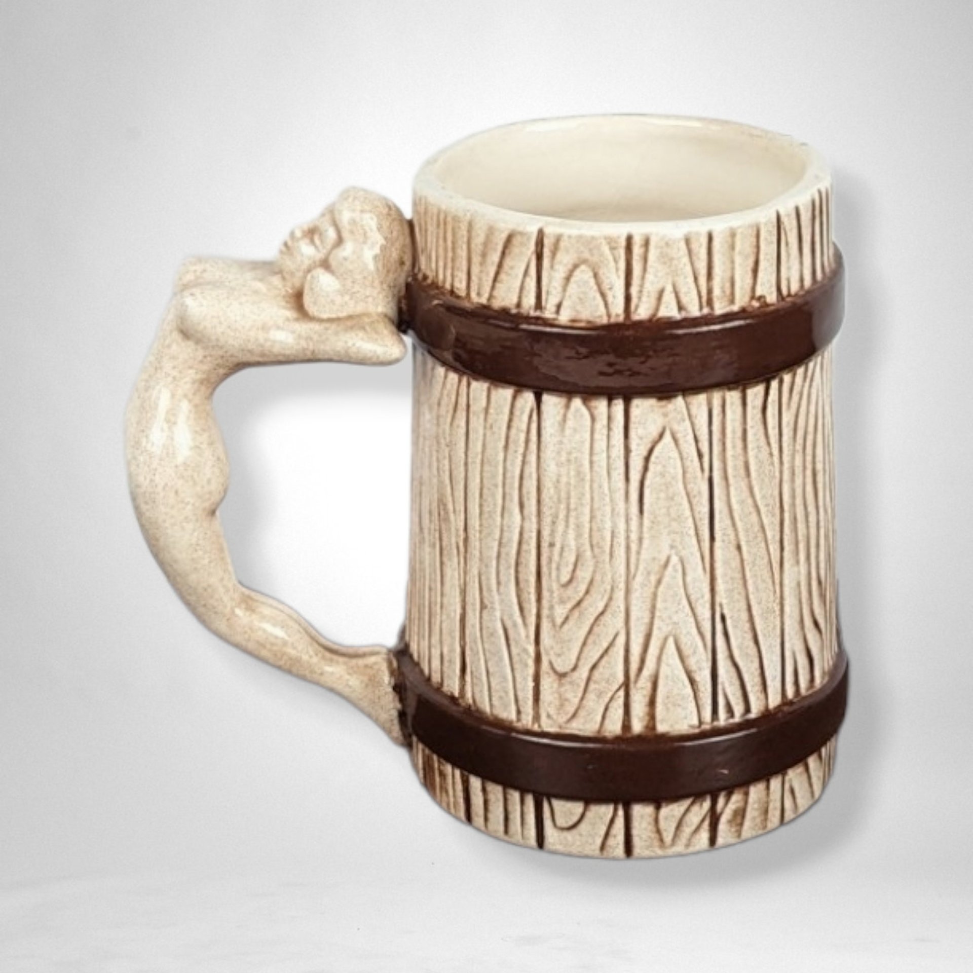 Vintage Ceramic Mug with Female Form Handle