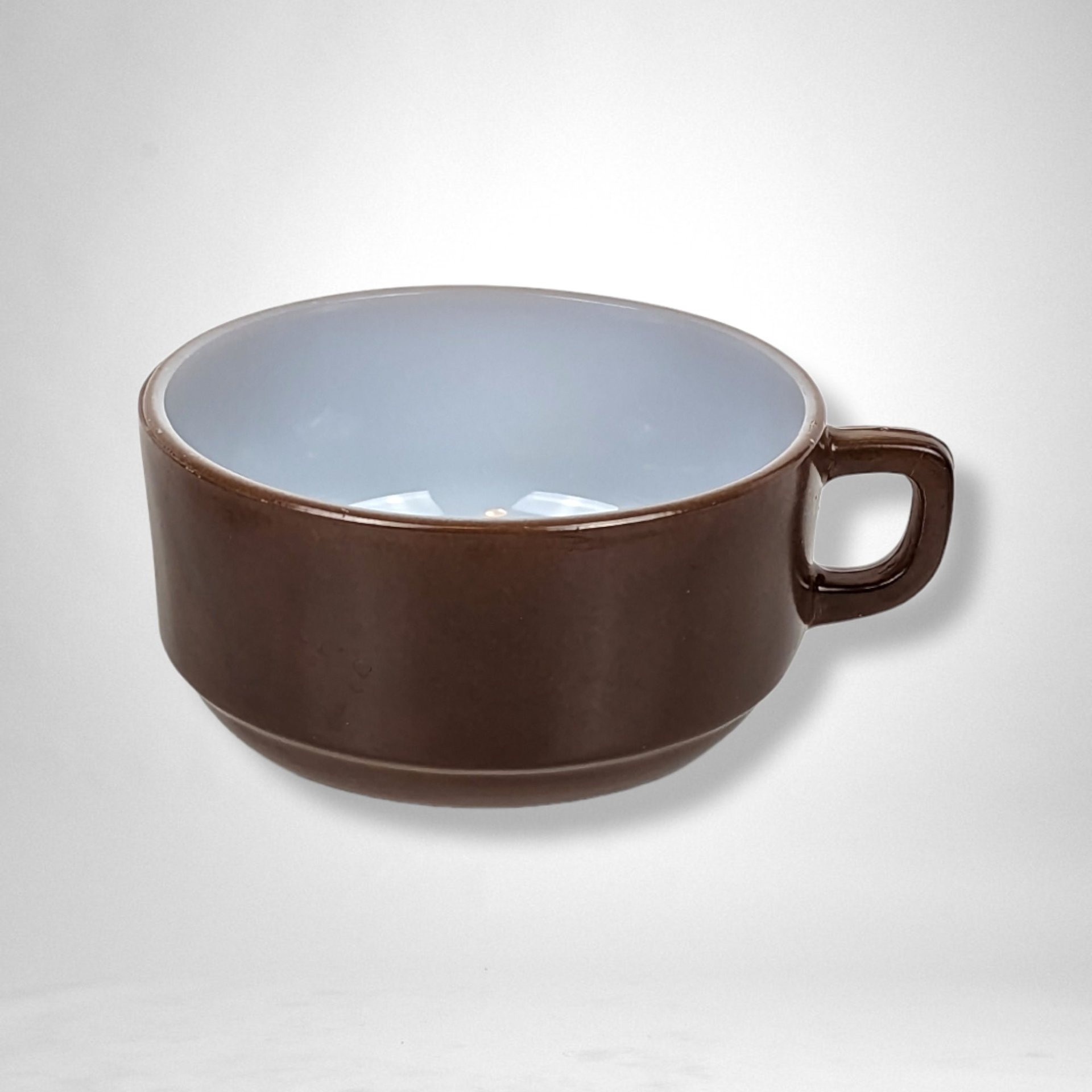 Pair of Anchor Hocking Fire King Brownstone Soup Mug Pair