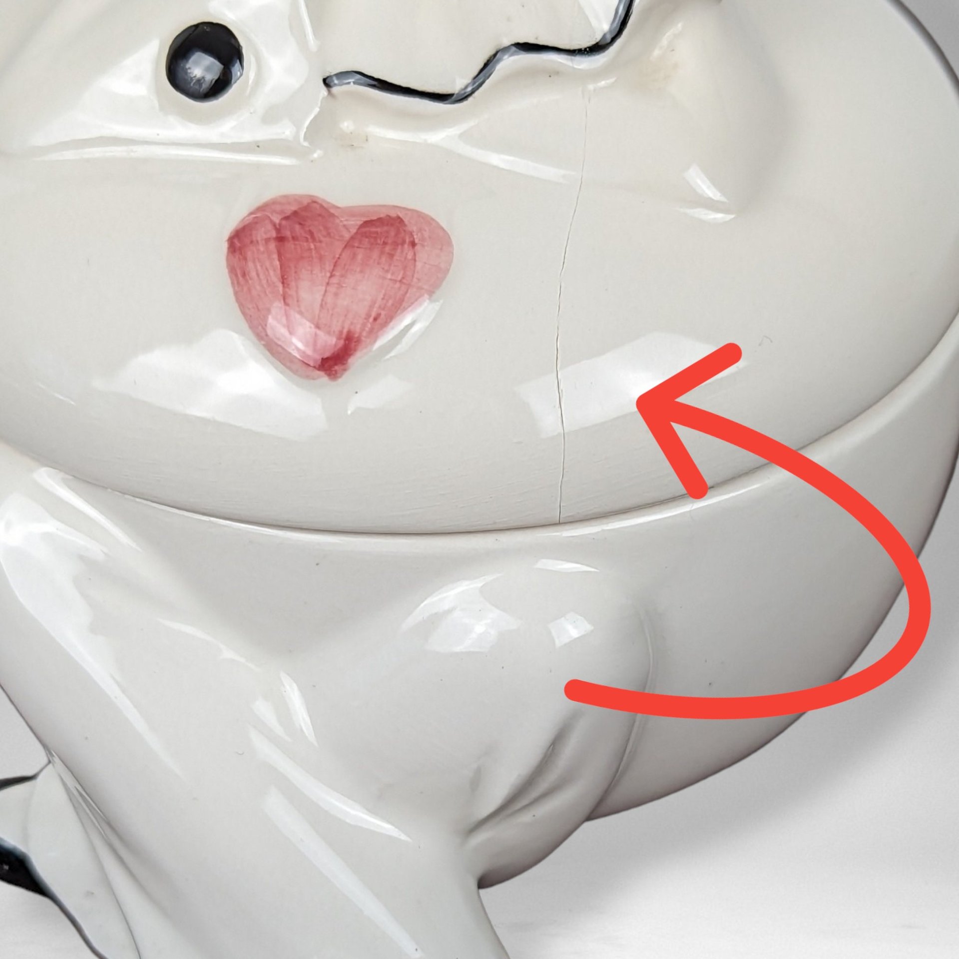 Vintage Pierrot Clown Porcelain Trinket Box