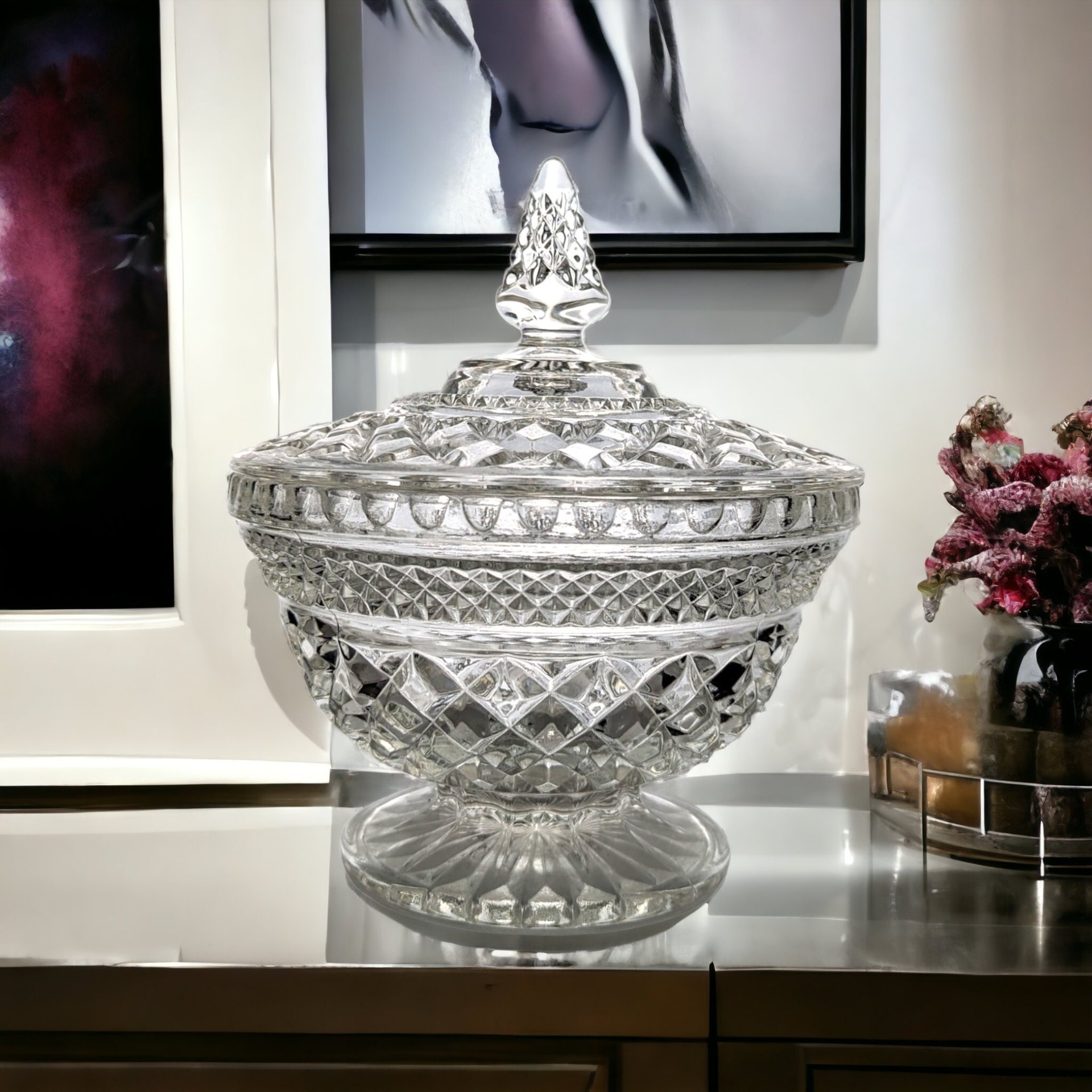 Anchor Hocking Wexford Covered Candy Bowl