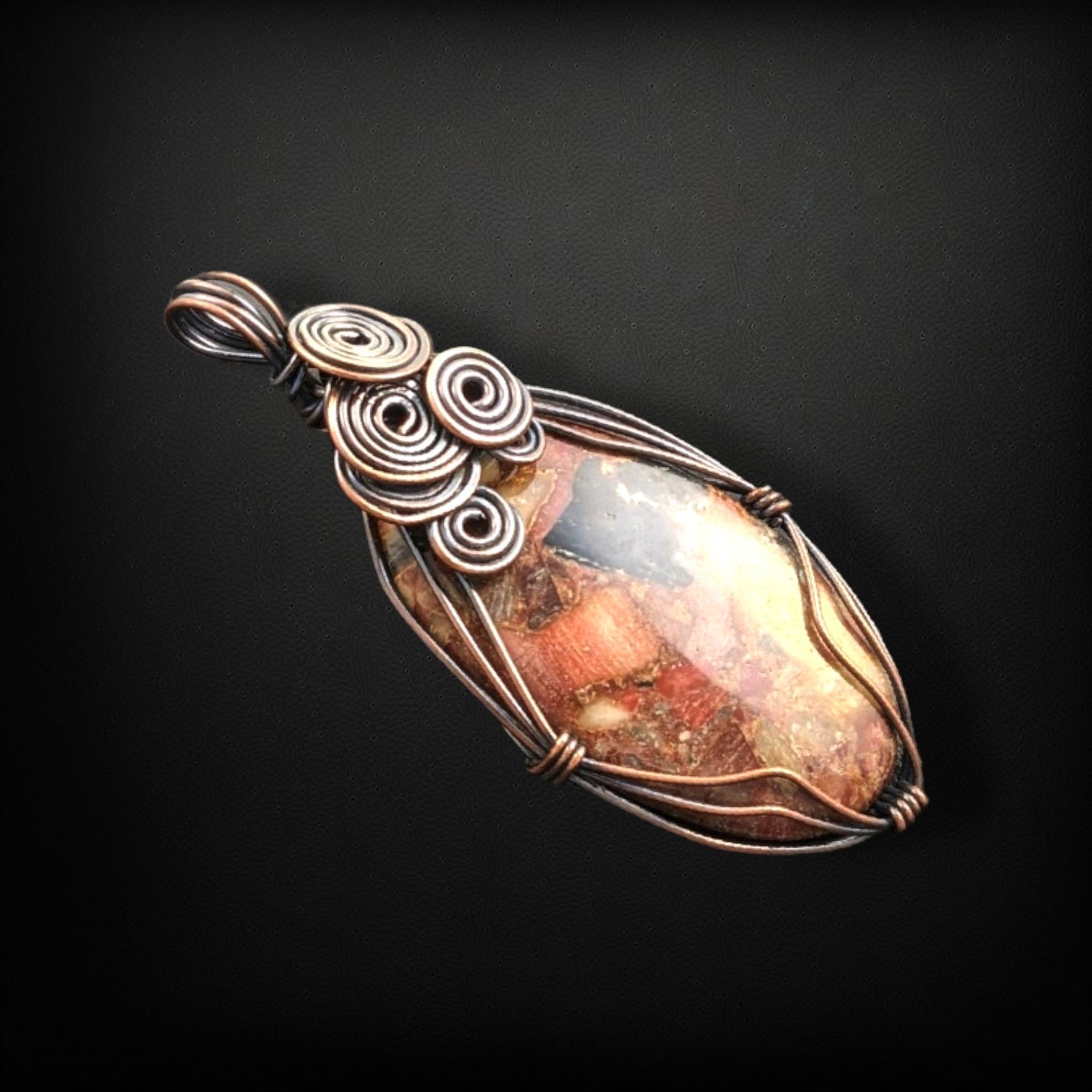 Zara Wire Wrapped Stone Pendant: Chic Handcrafted Elegance