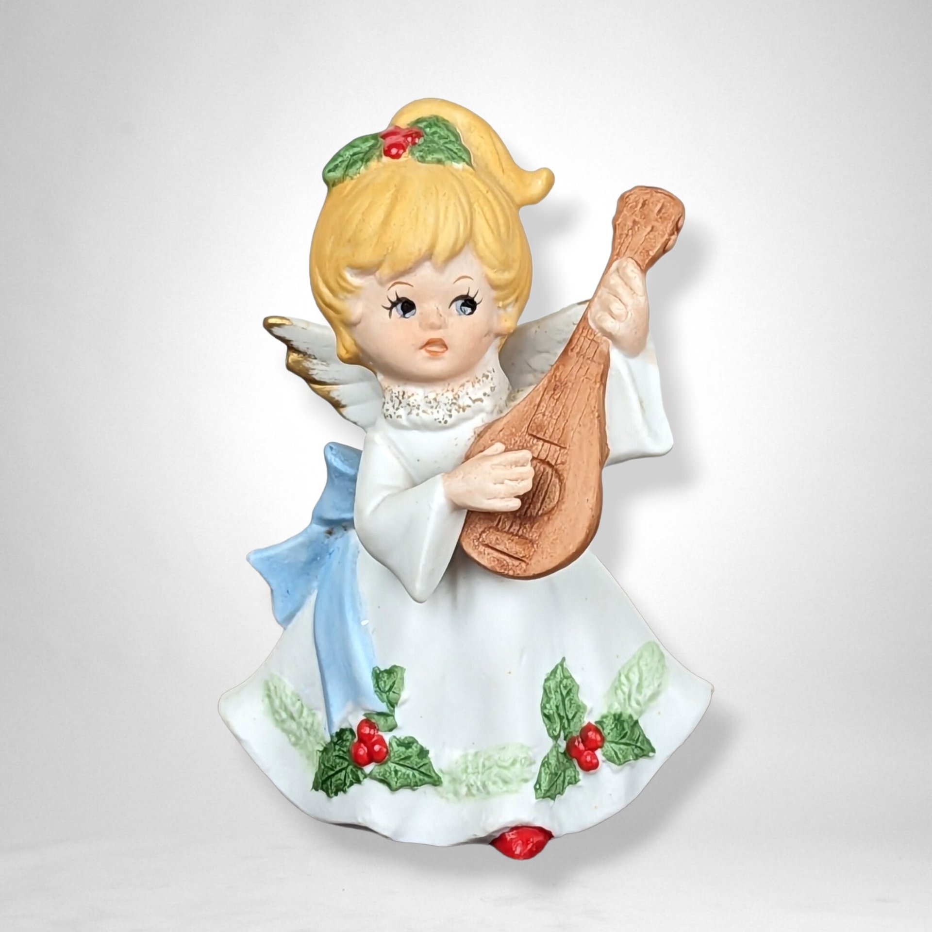 Set of 3 Ceramic Homco Angels with Instruments - Collectible Musician Figurines