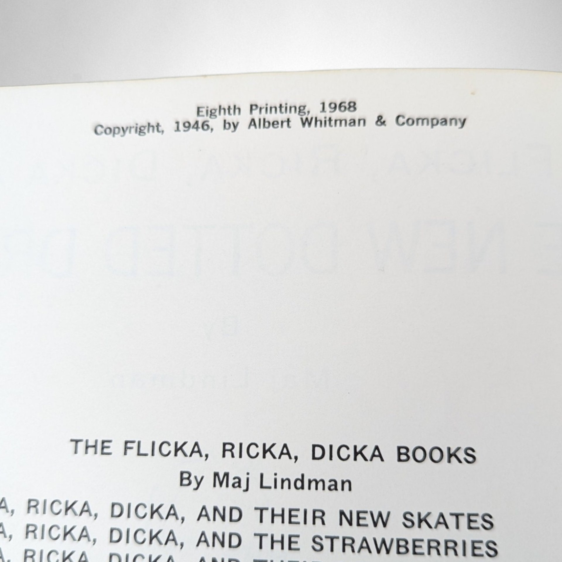 1968 Flicka, Ricka, Dicka and the Dotted Dress - Vintage Children's Book