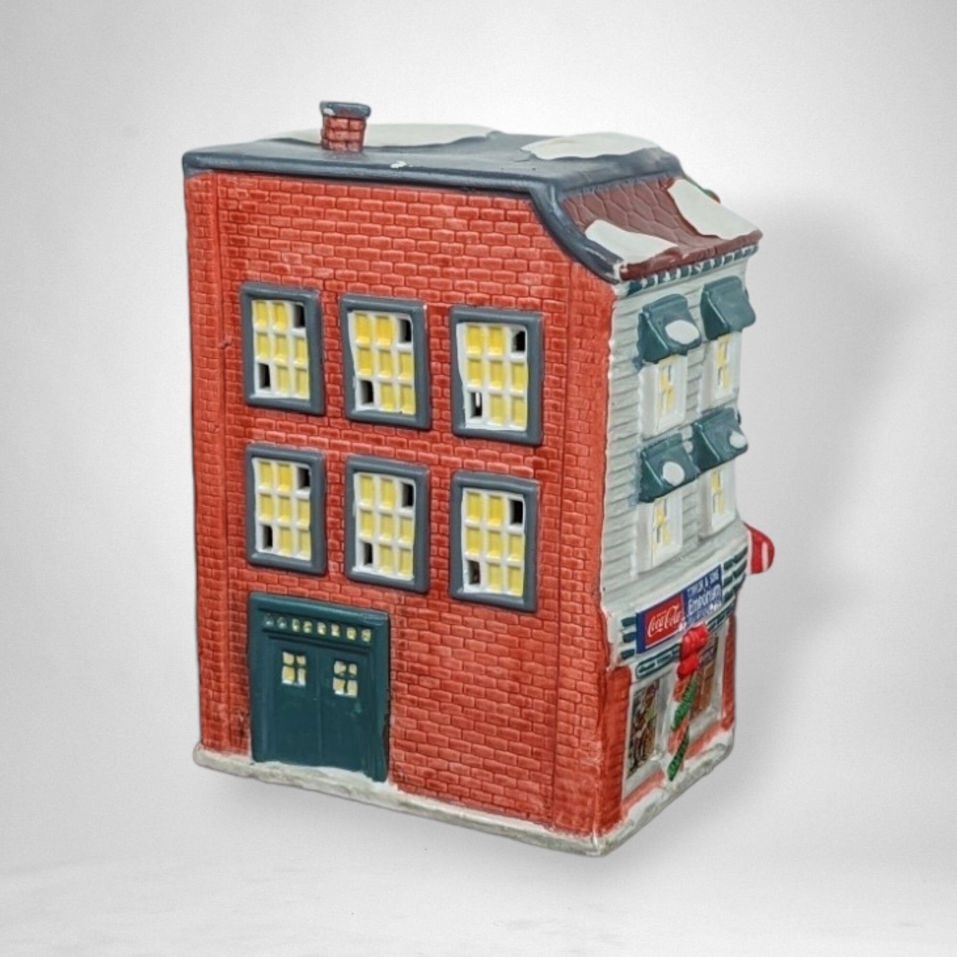 1993 Coca-Cola Emporium Town Square Lighted House - Vintage Collectible