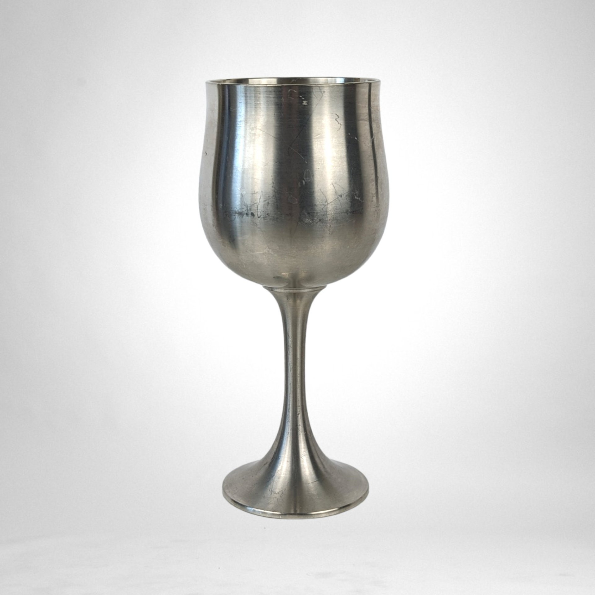 Set of 4 Vintage Pewter Goblets - Classic Elegance for Every Occasion