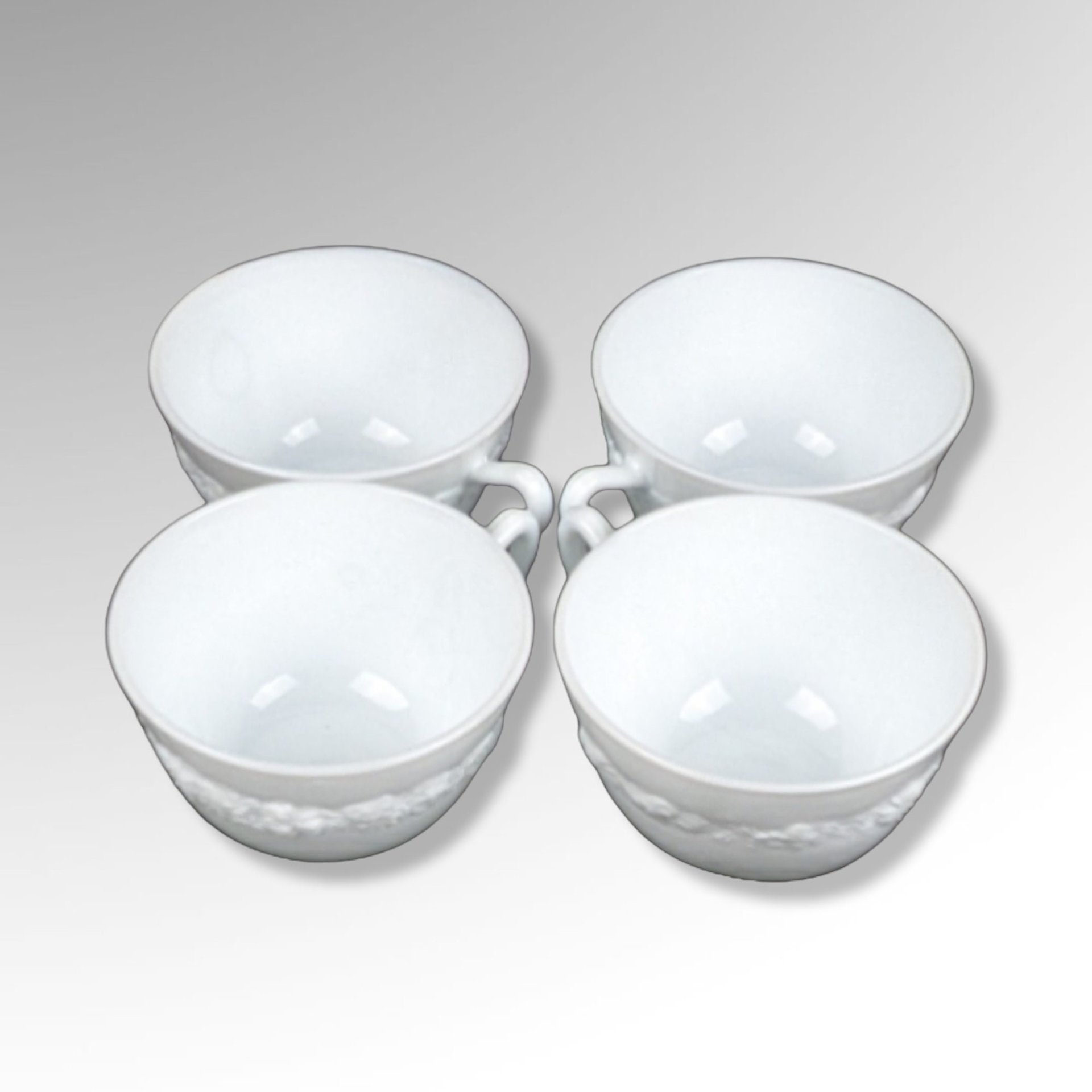 Set of 4 Anchor Hocking Vitrock Cups, Depression Glass