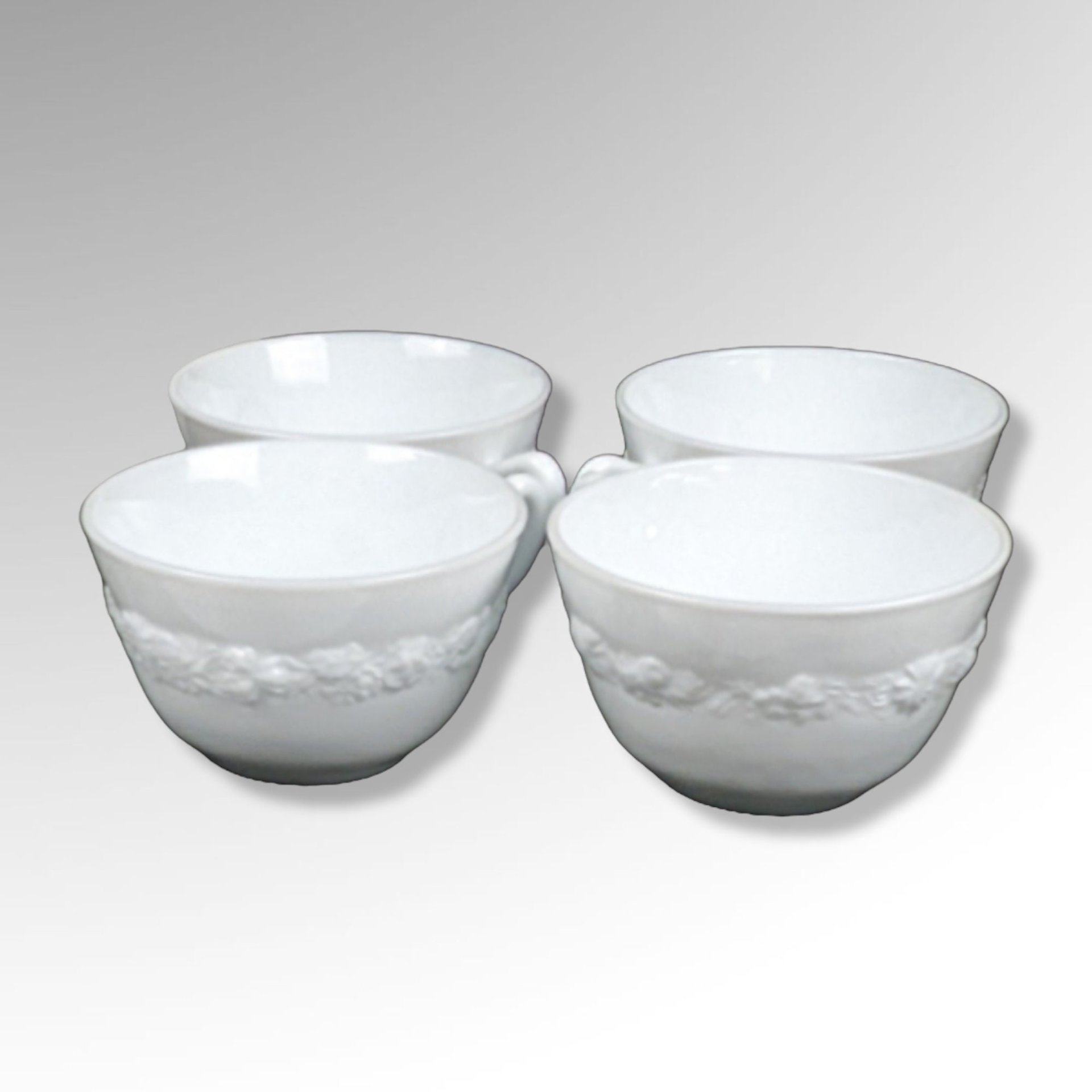 Set of 4 Anchor Hocking Vitrock Cups, Depression Glass