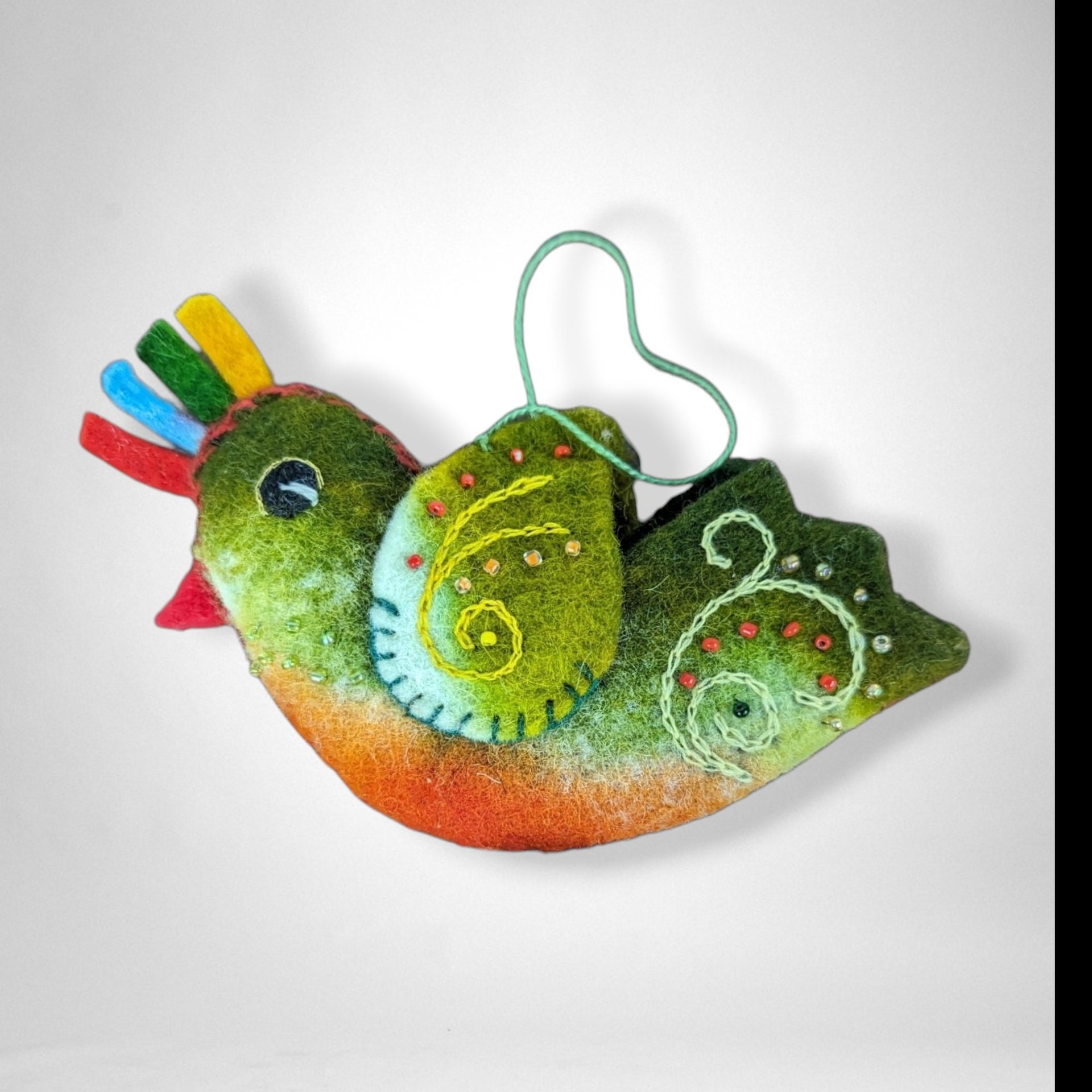 Set of 4 Felt Bird Ornaments - Charming Holiday Decor