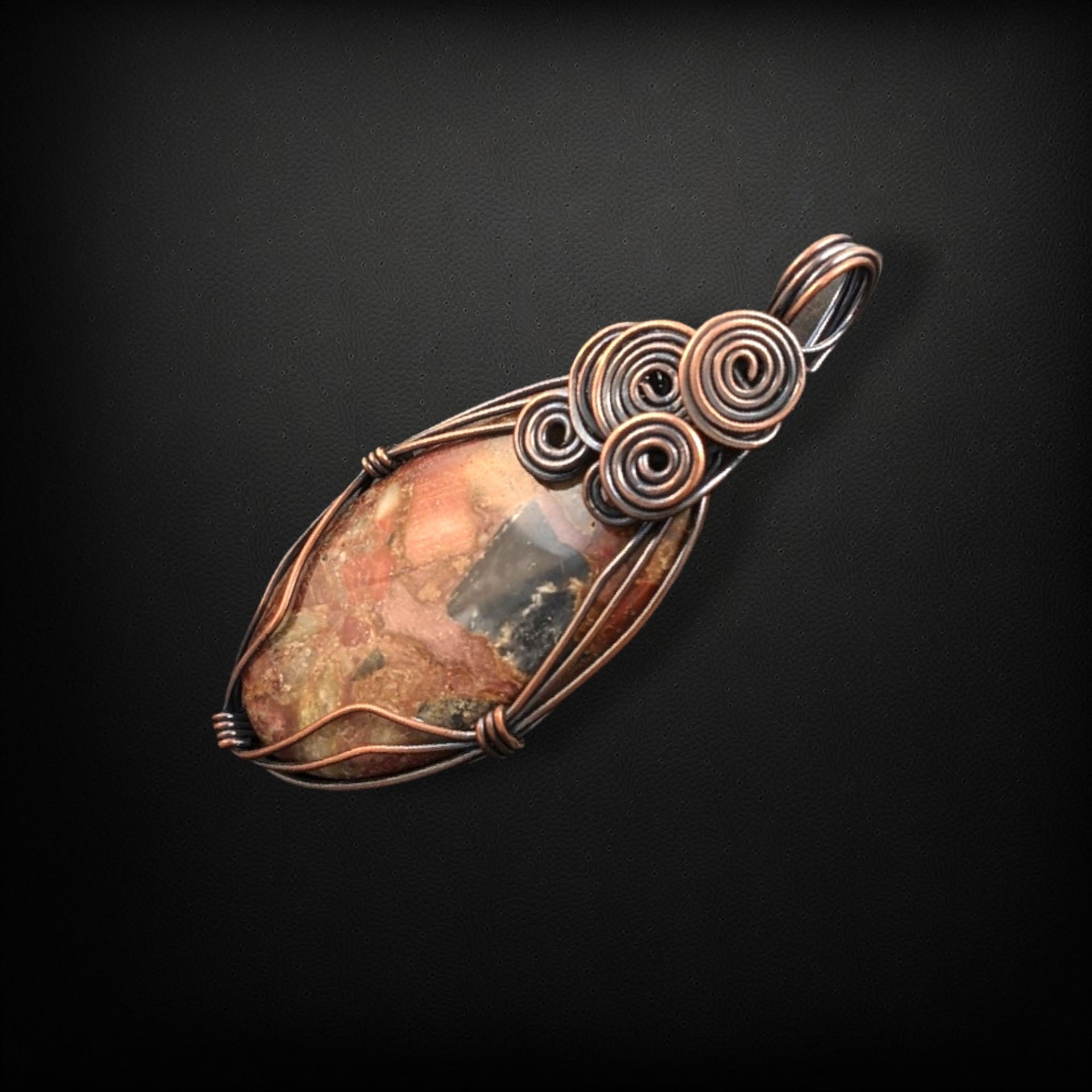 Zara Wire Wrapped Stone Pendant: Chic Handcrafted Elegance