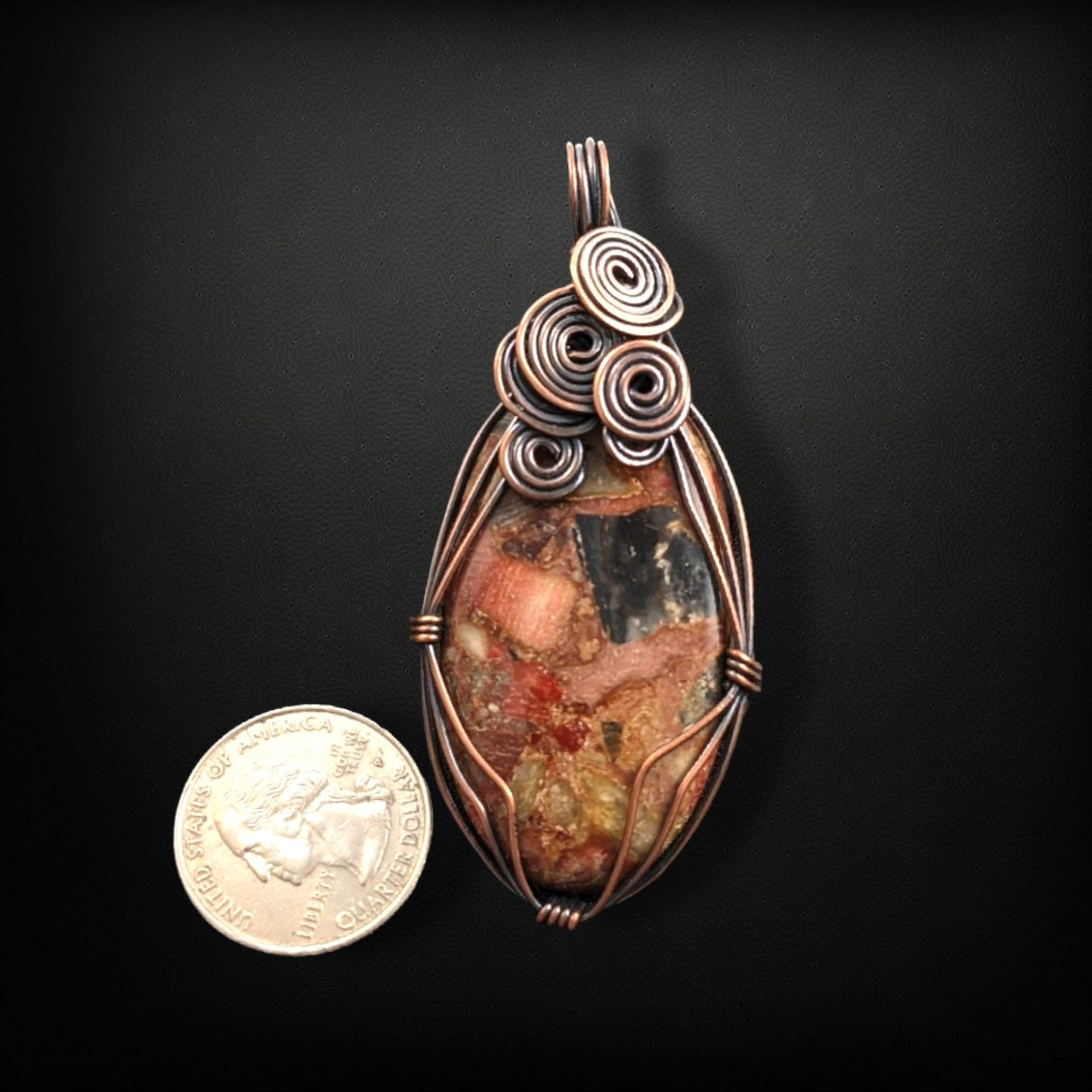 Zara Wire Wrapped Stone Pendant: Chic Handcrafted Elegance