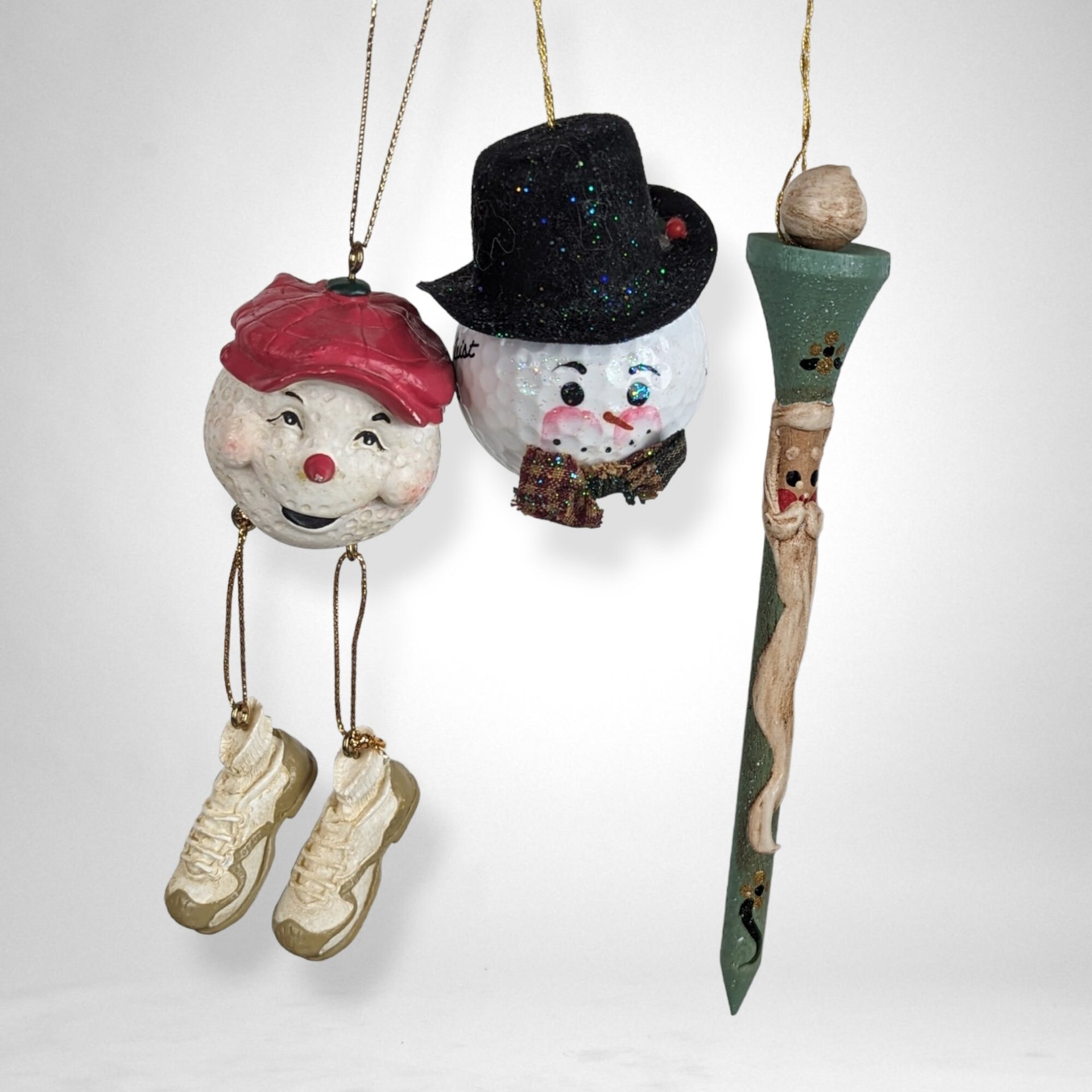 Set of 3 Golfball Ornaments