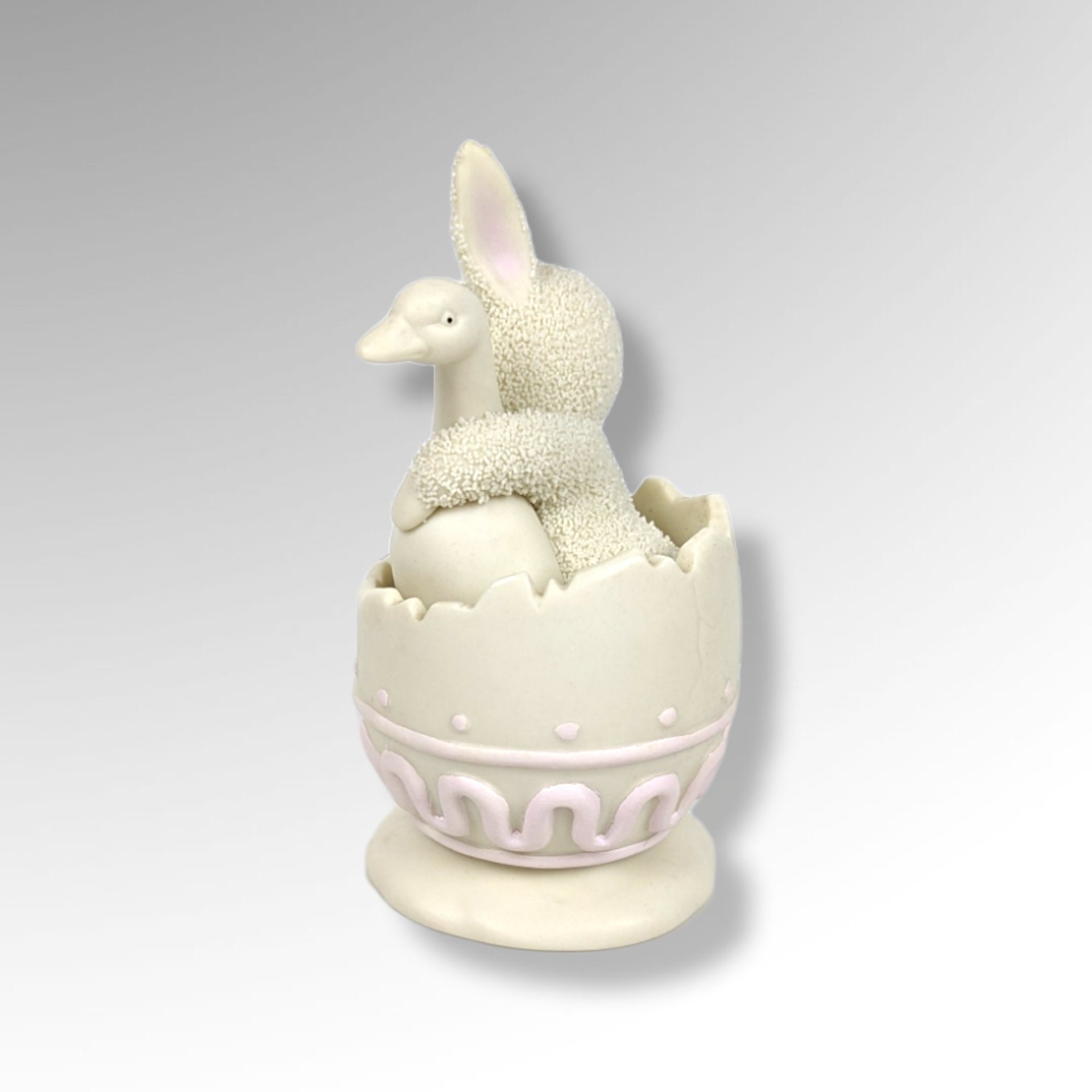 1998 Dept. 56 Snowbunnies "Double Yolk" Springtime Stories Figurine - Adorable Easter Scene