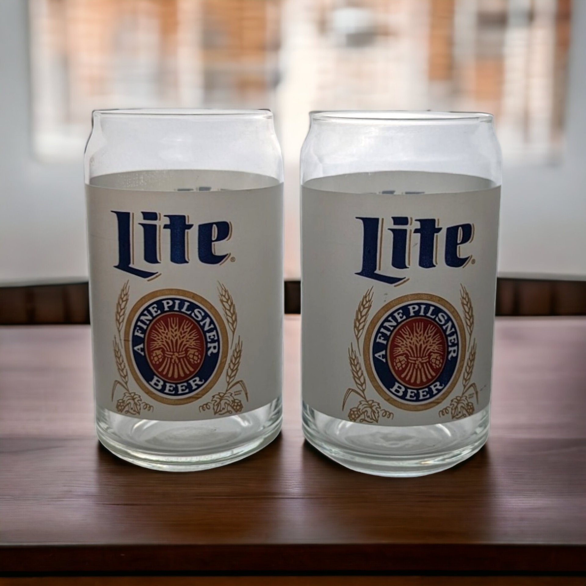 Pair of Vintage Miller Lite Beer Glasses