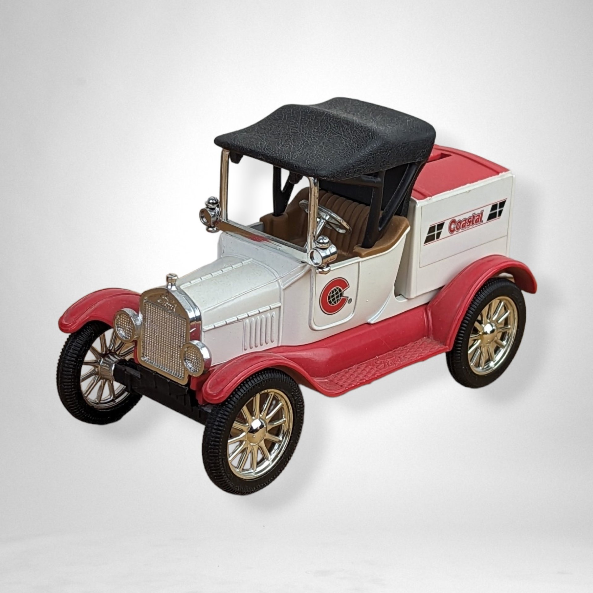 Vintage 1918 Runabout Coastal Cast Metal Locking Bank - Collectible and Functional Decor Piece