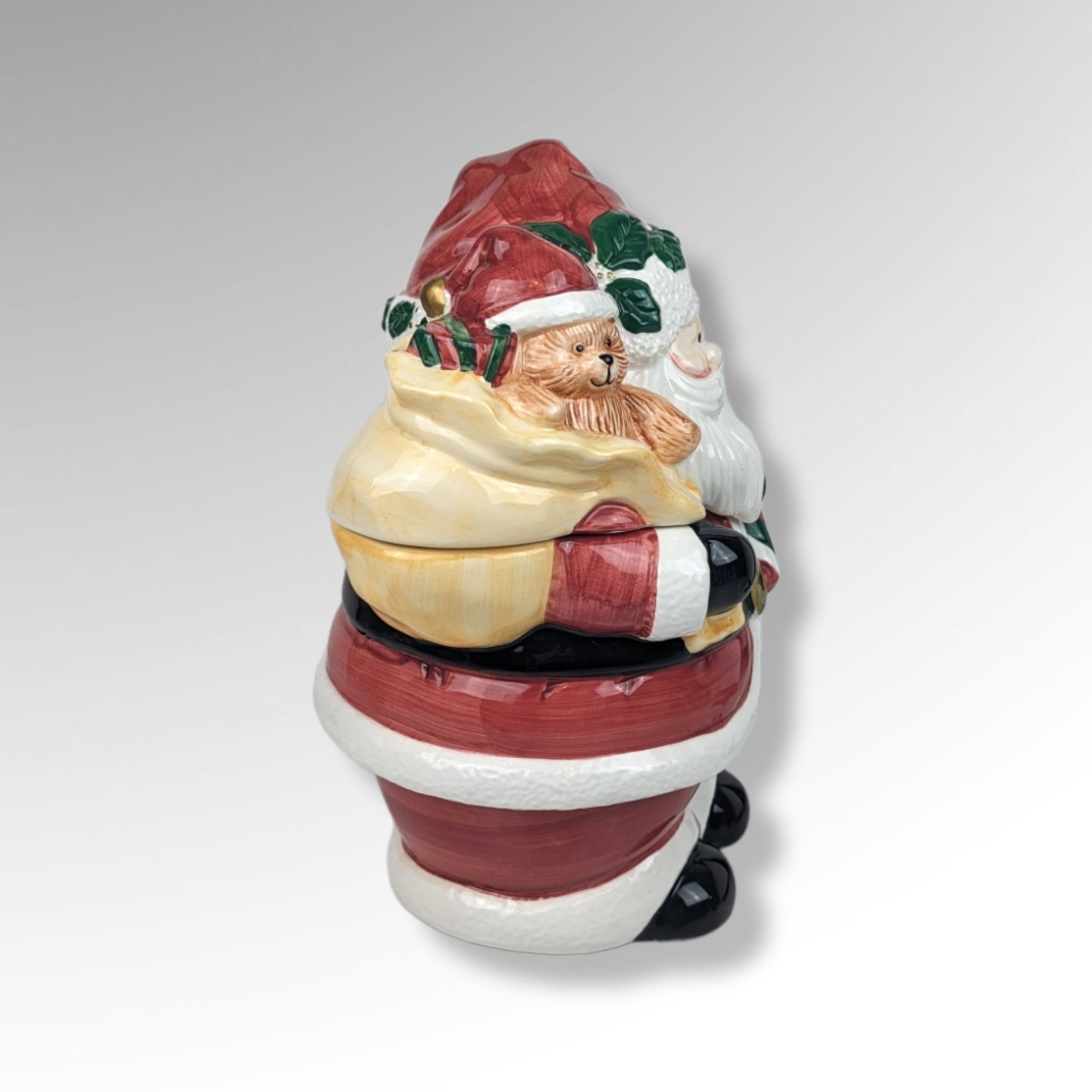Vintage 1991 Jay Ceramic Santa Cookie Jar | 10.5" Tall | Red & White | Christmas Decor | Festive Kitchen | Collector's Item