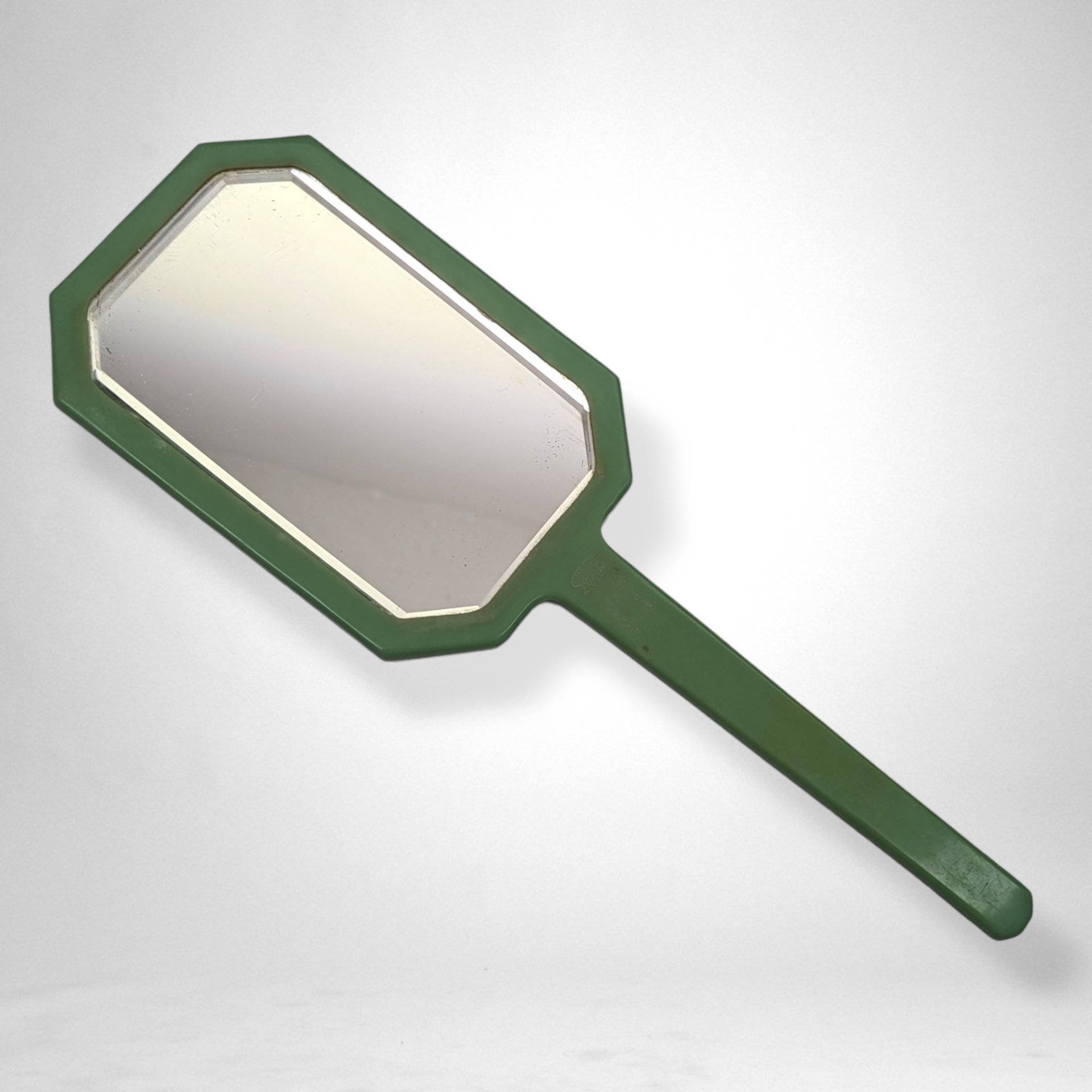 1930s Lucite Dupont Beveled Hand Mirror - Art Deco Elegance