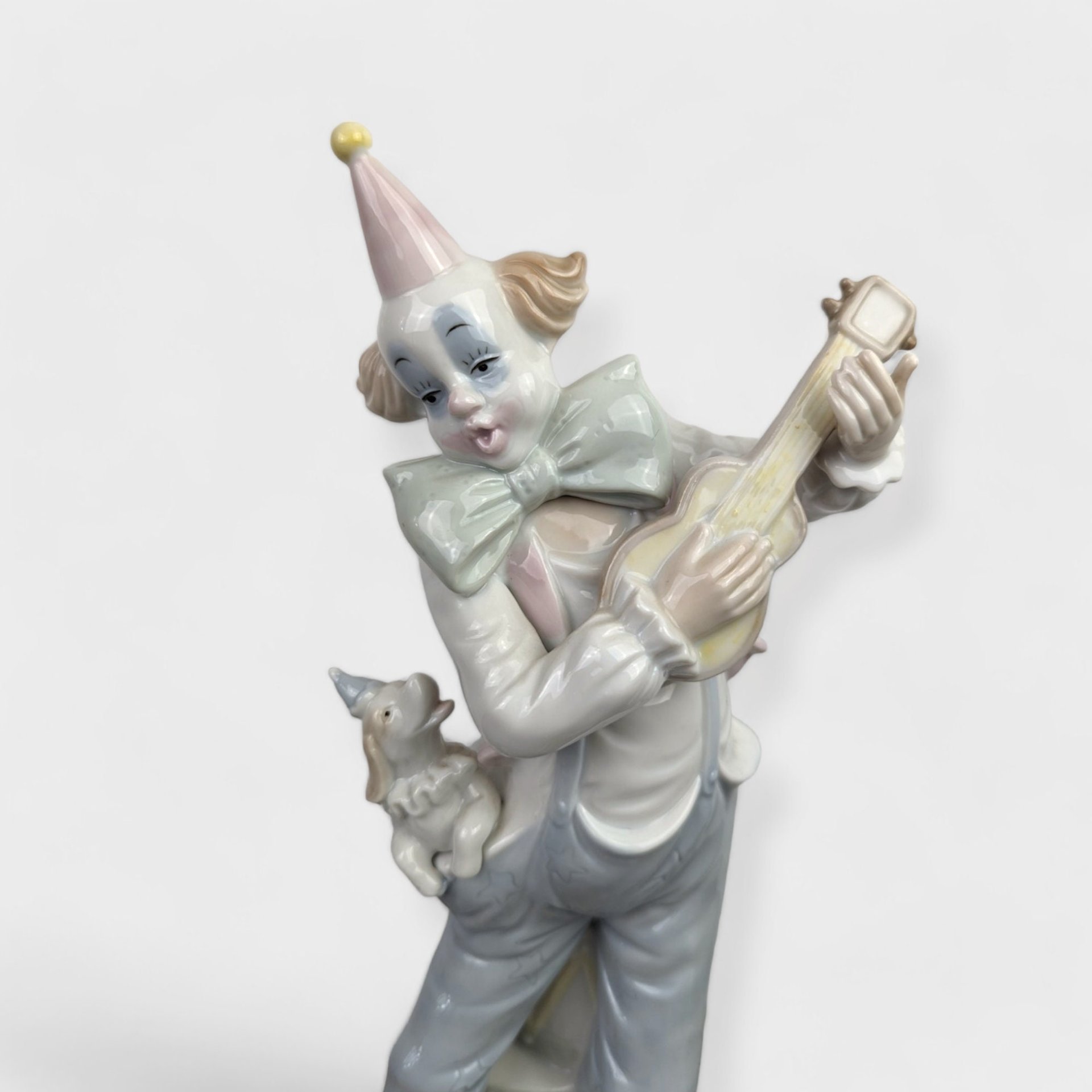 Vintage George Good 12" Porcelain Clown with Dog, Probably Not Haunted