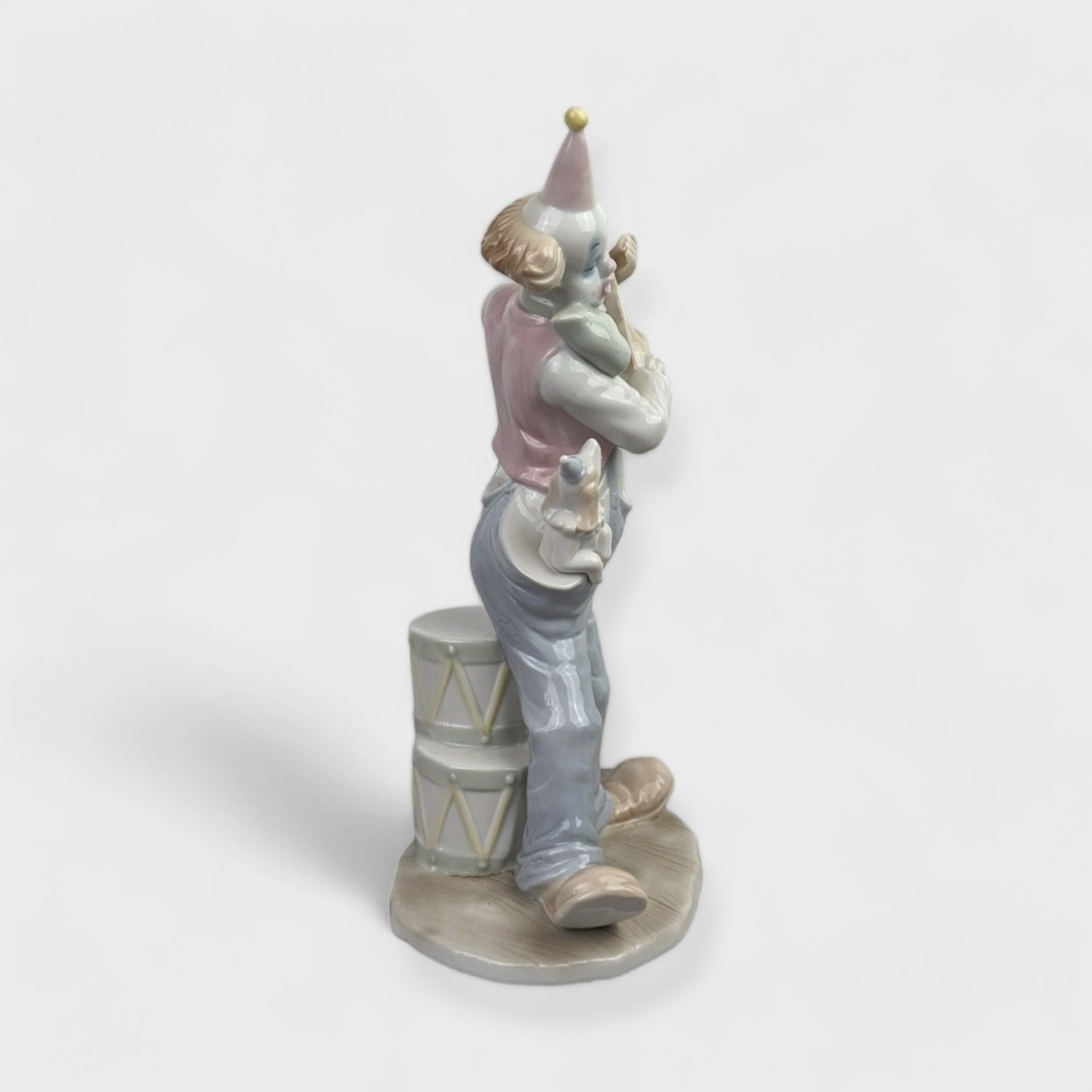 Vintage George Good 12" Porcelain Clown with Dog, Probably Not Haunted