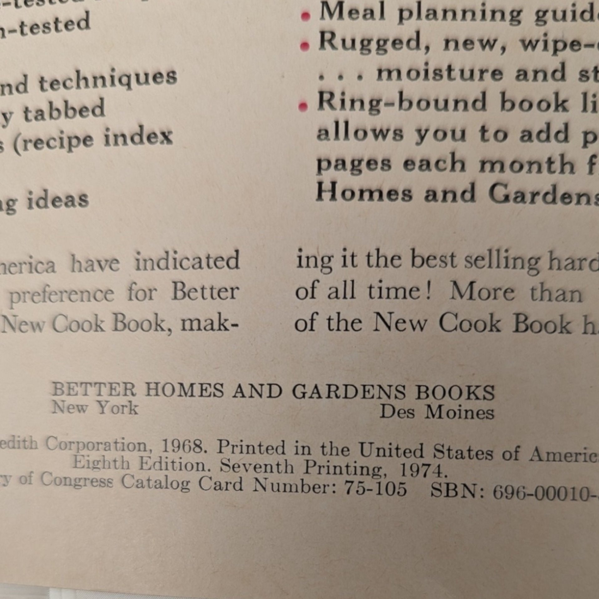 1974 Better Homes and Gardens New Cookbook - Timeless Recipes