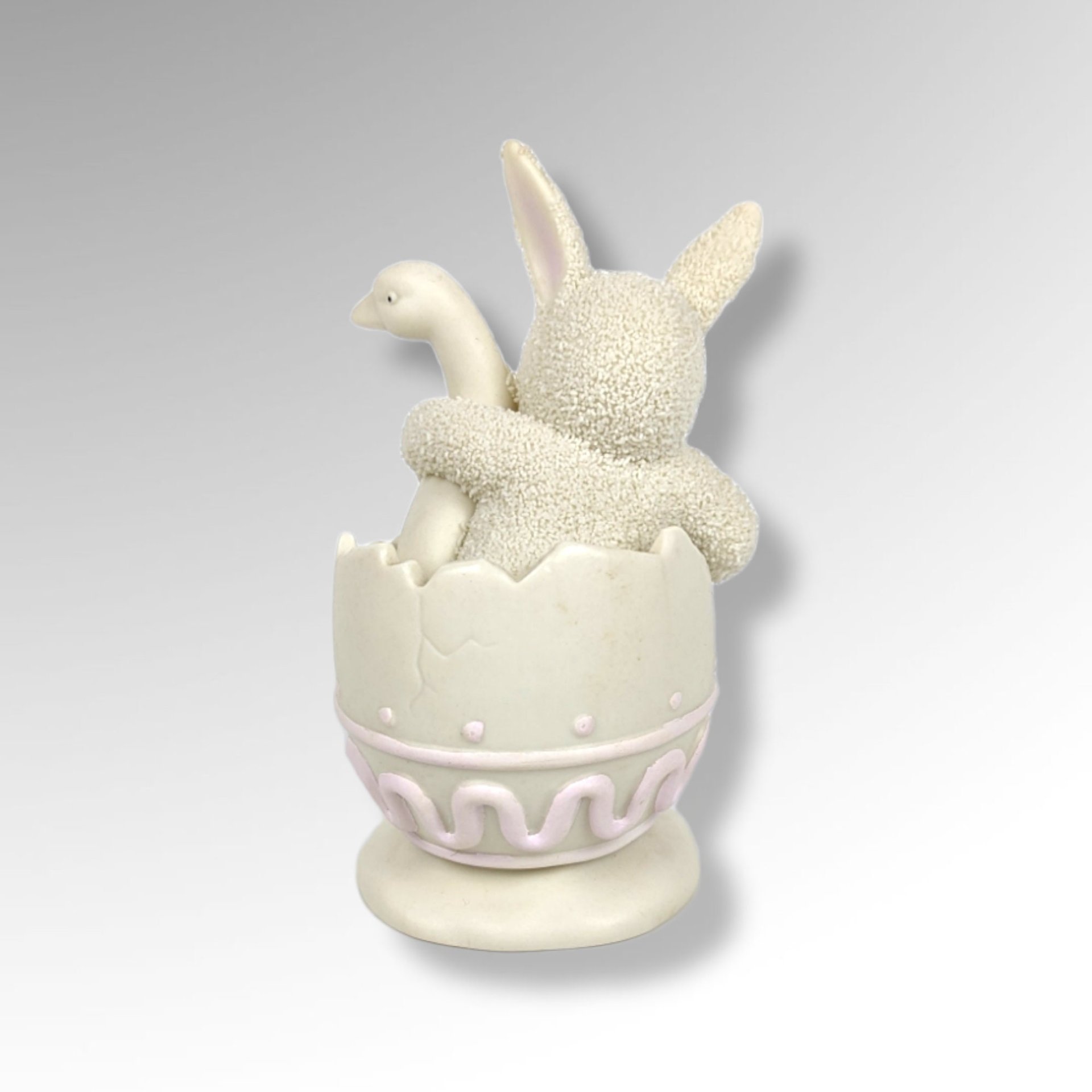 1998 Dept. 56 Snowbunnies "Double Yolk" Springtime Stories Figurine - Adorable Easter Scene