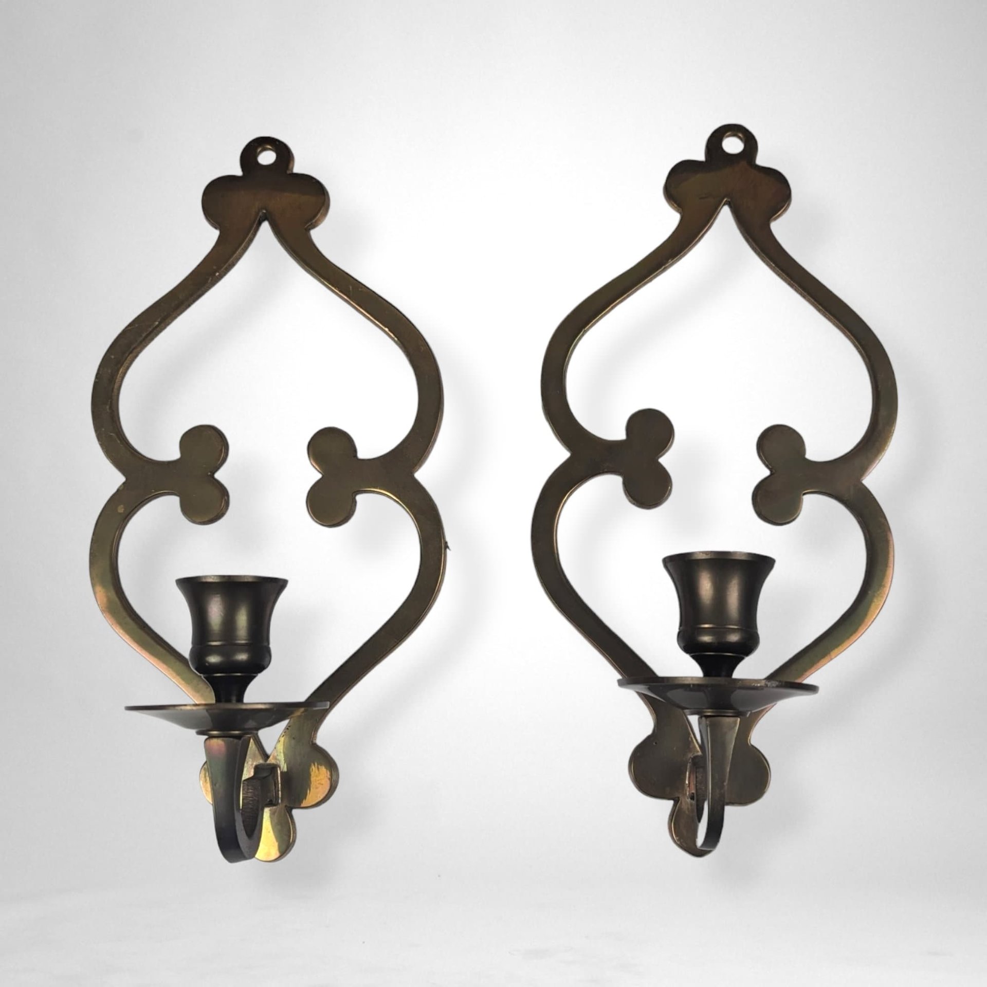 Vintage Brass Wall Sconces/Candle Holders - Classic Elegance for Your Home Decor