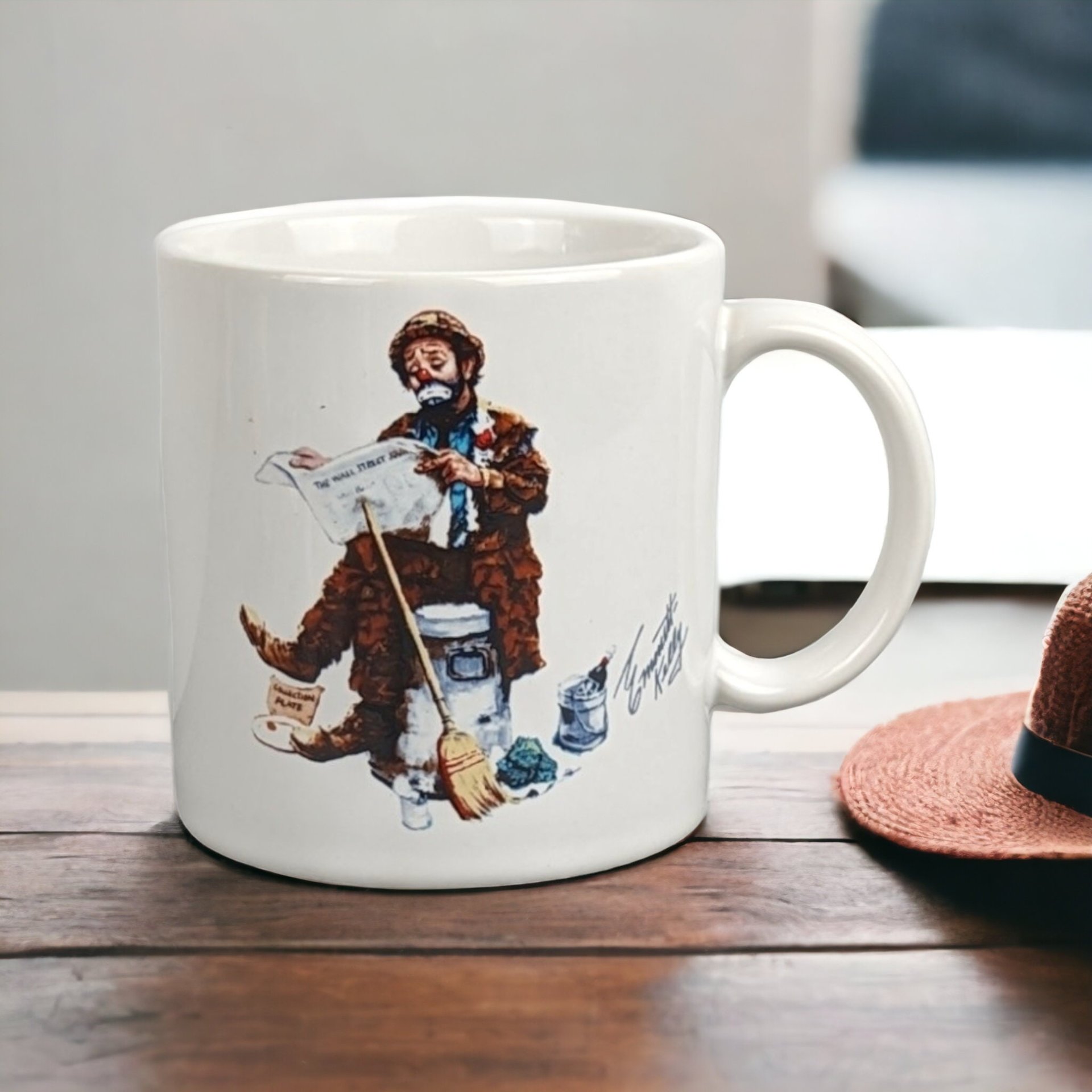 1986 Emmett Kelly Tycoon Hobo Clown Mug - Vintage Collectible