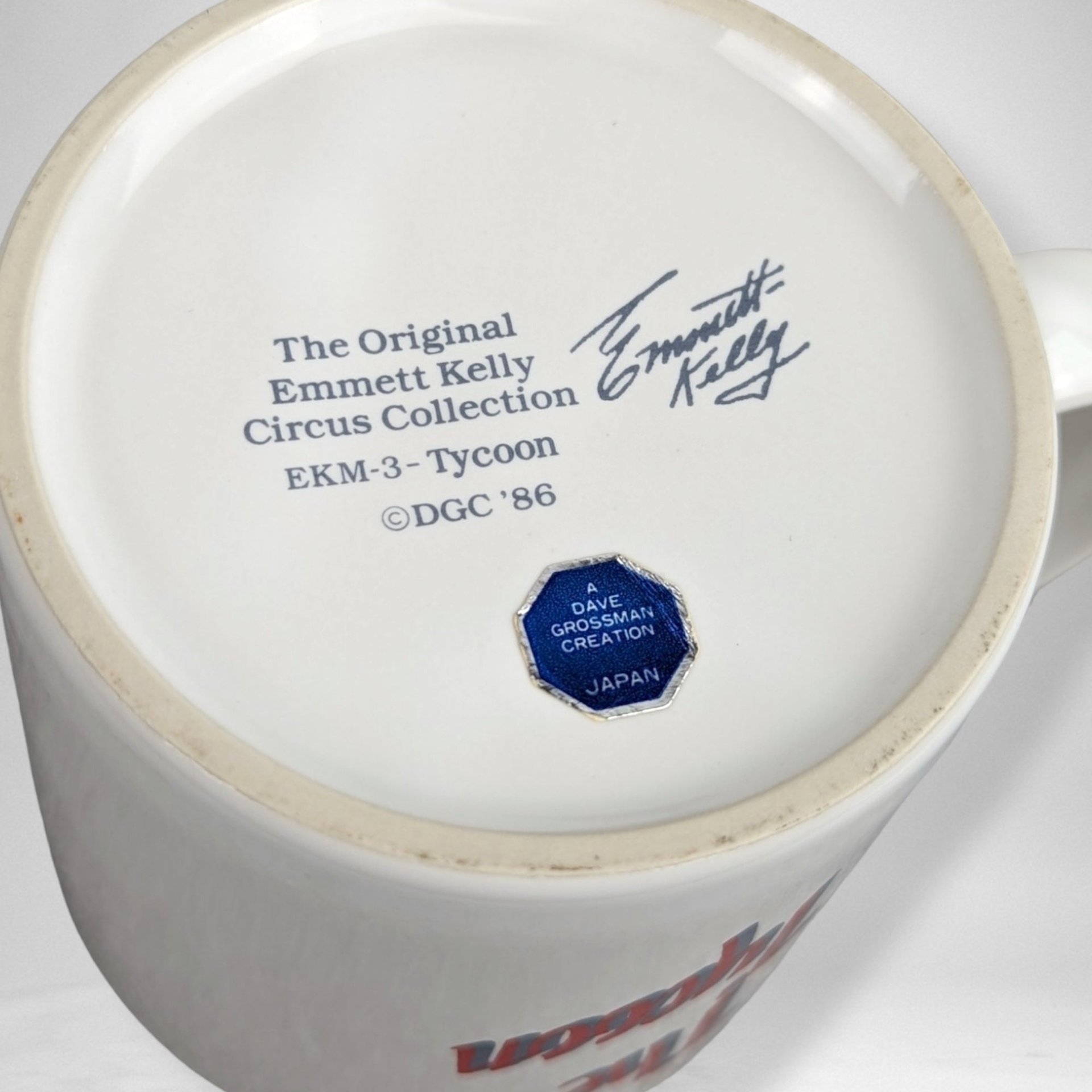 1986 Emmett Kelly Tycoon Hobo Clown Mug - Vintage Collectible