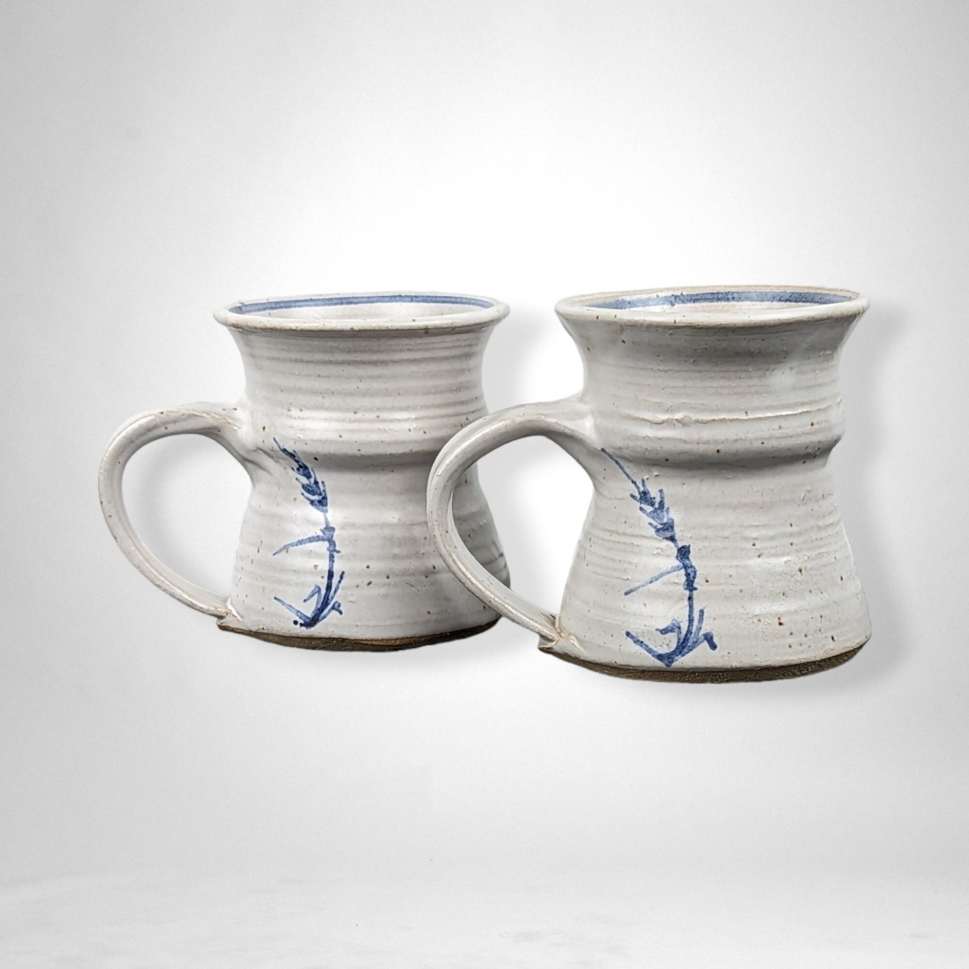 Pair of Handmade, Signed Pottery Mugs