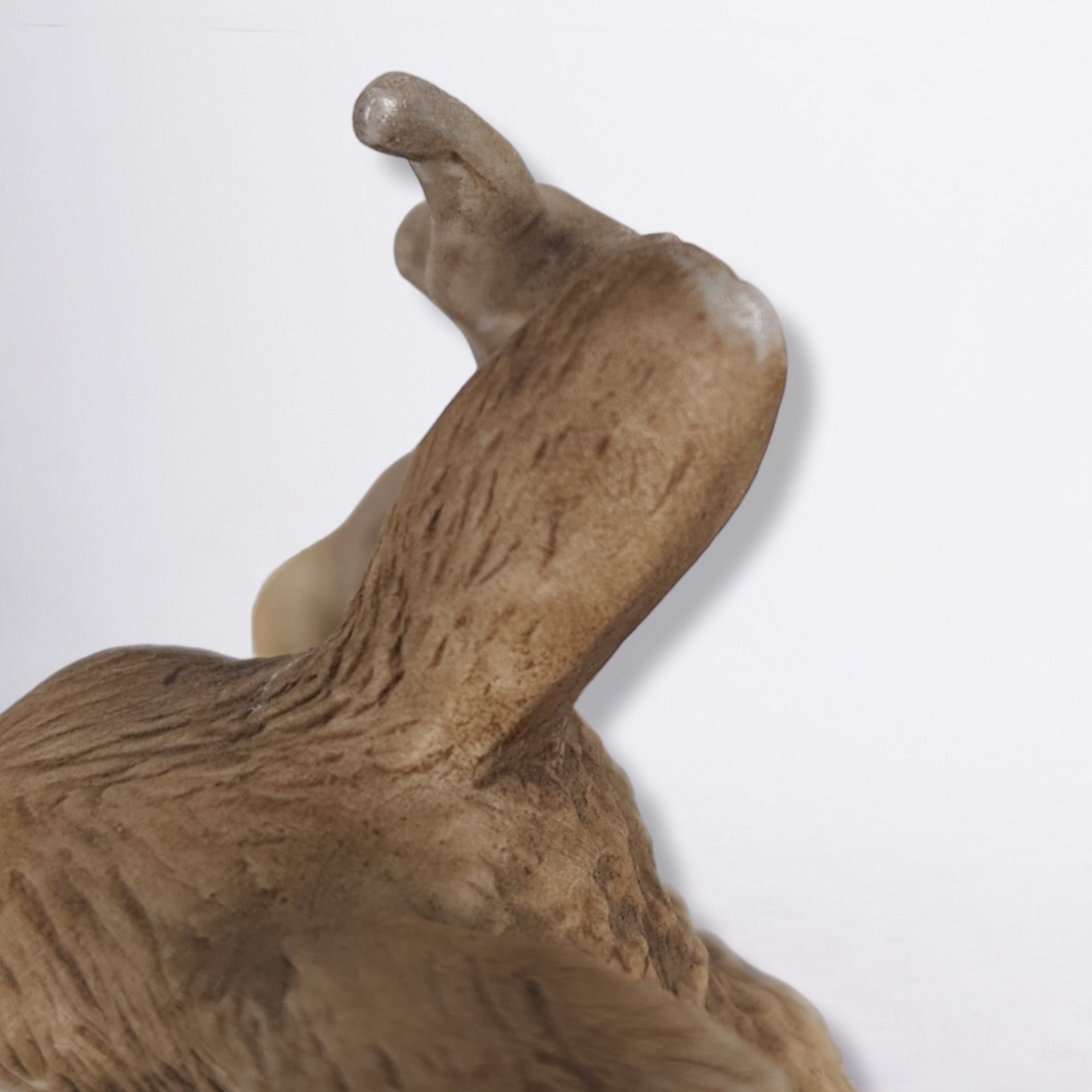 Homco Rabbit on Log Ceramic Figurine