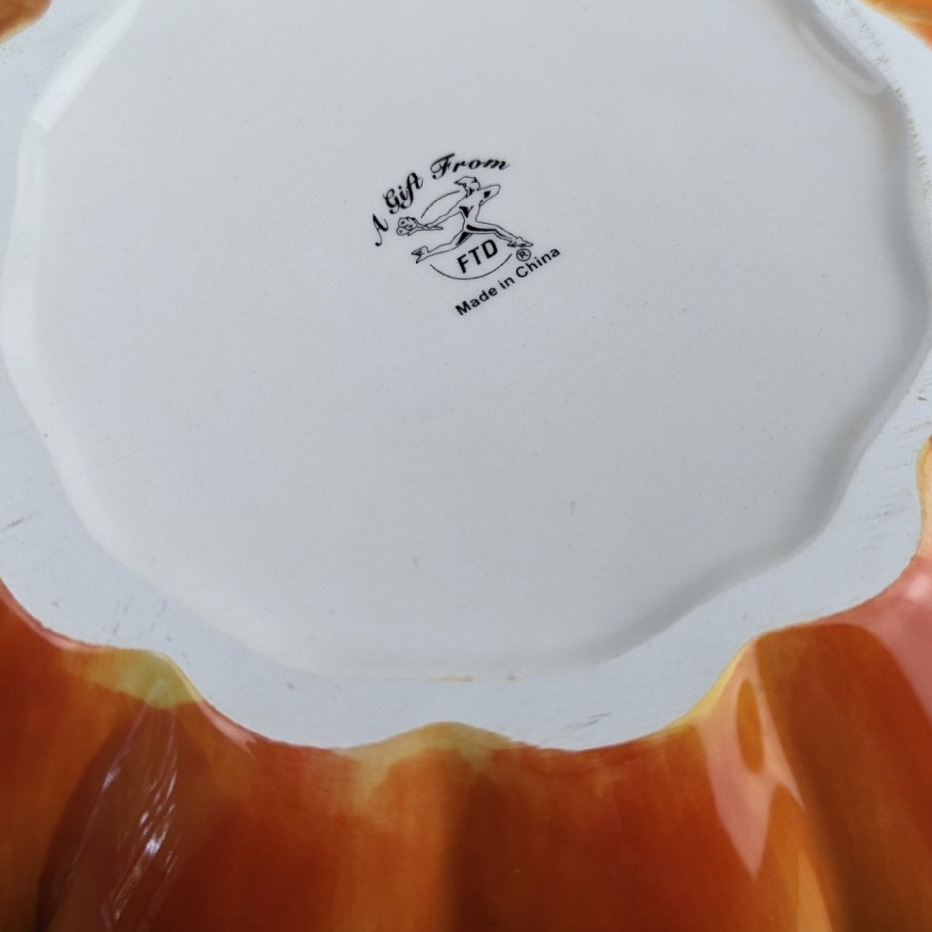 FTD Ceramic Pumpkin Shaped Bowl/Planter