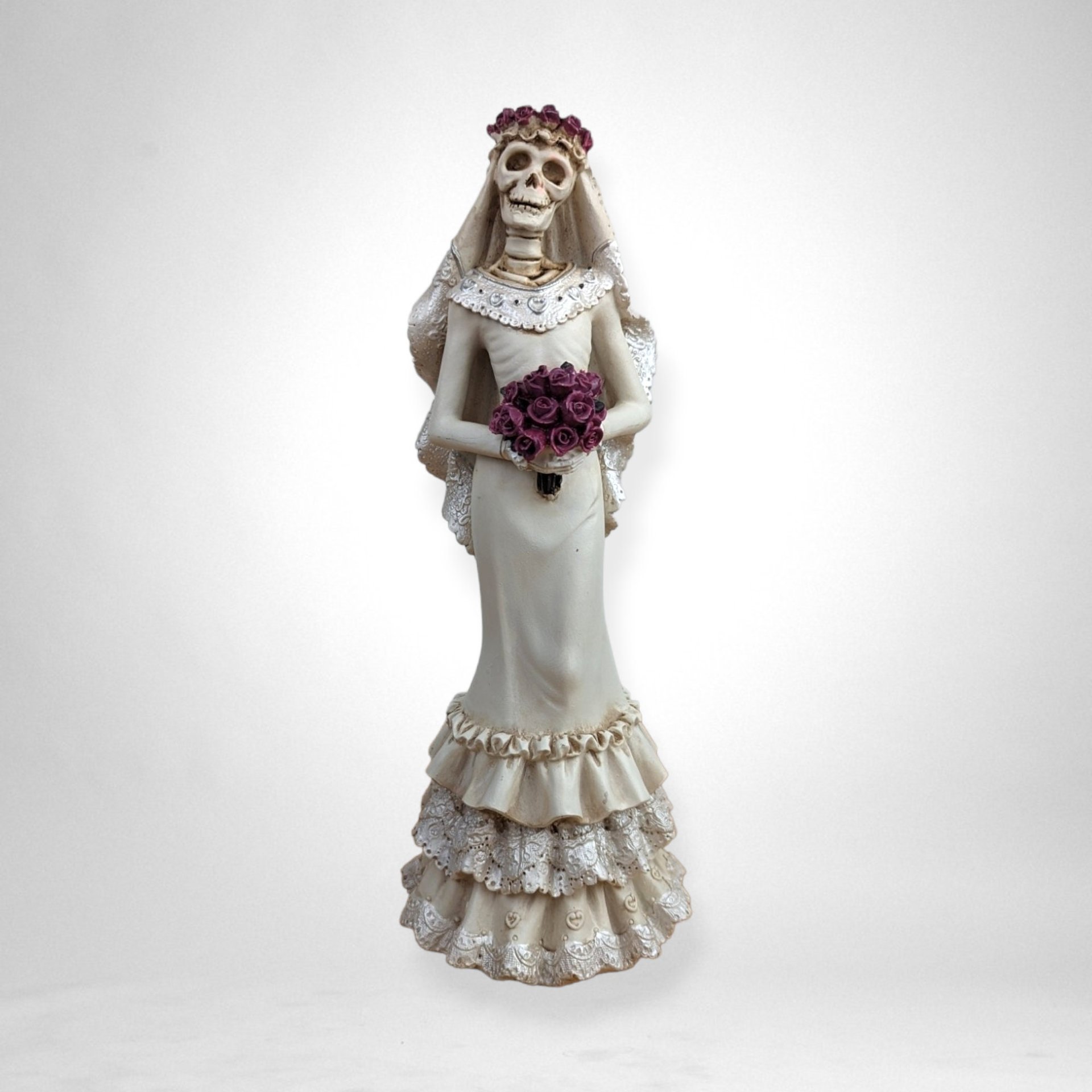 Vintage Resin Corpse Skeleton Bride and Groom 10" Figurines