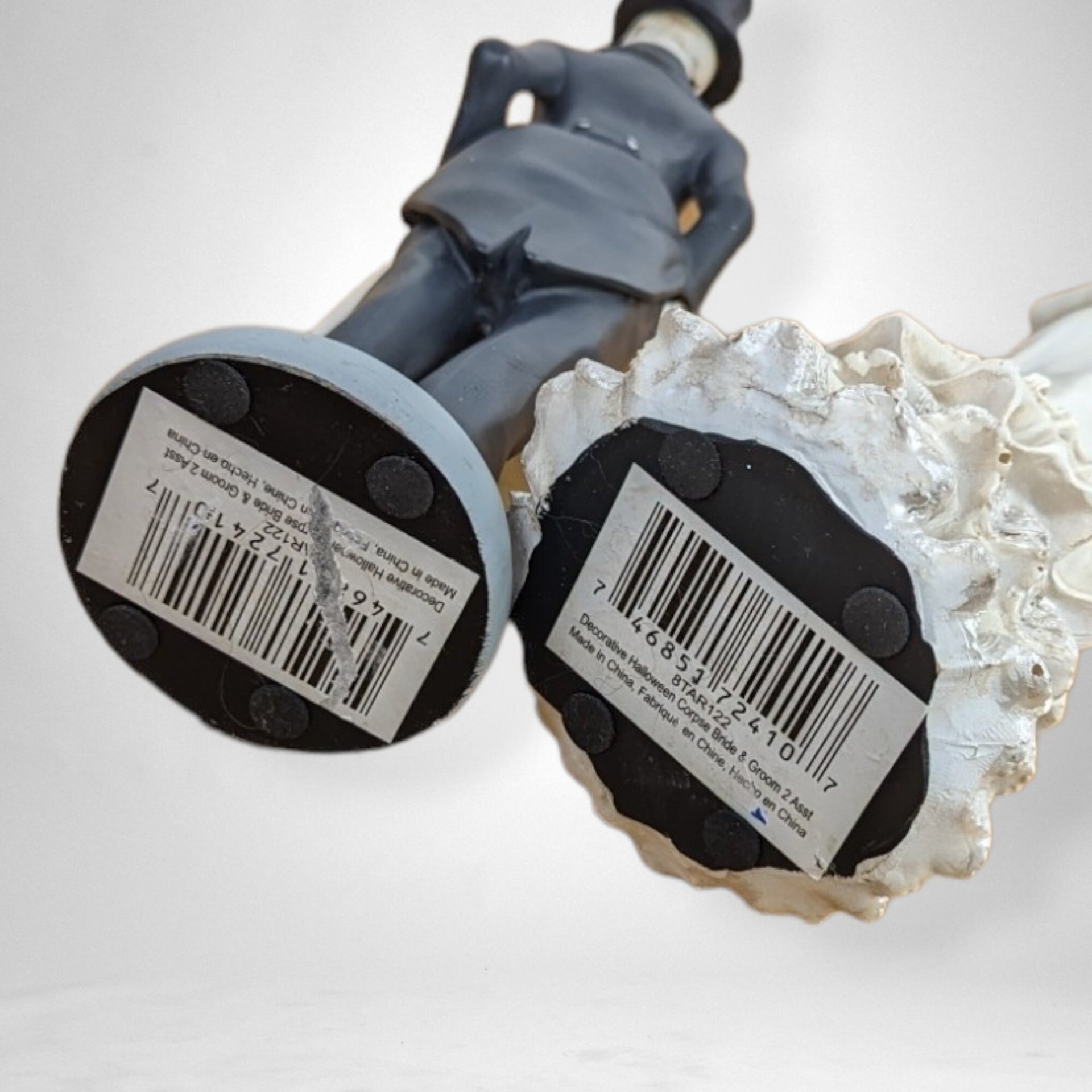 Vintage Resin Corpse Skeleton Bride and Groom 10" Figurines