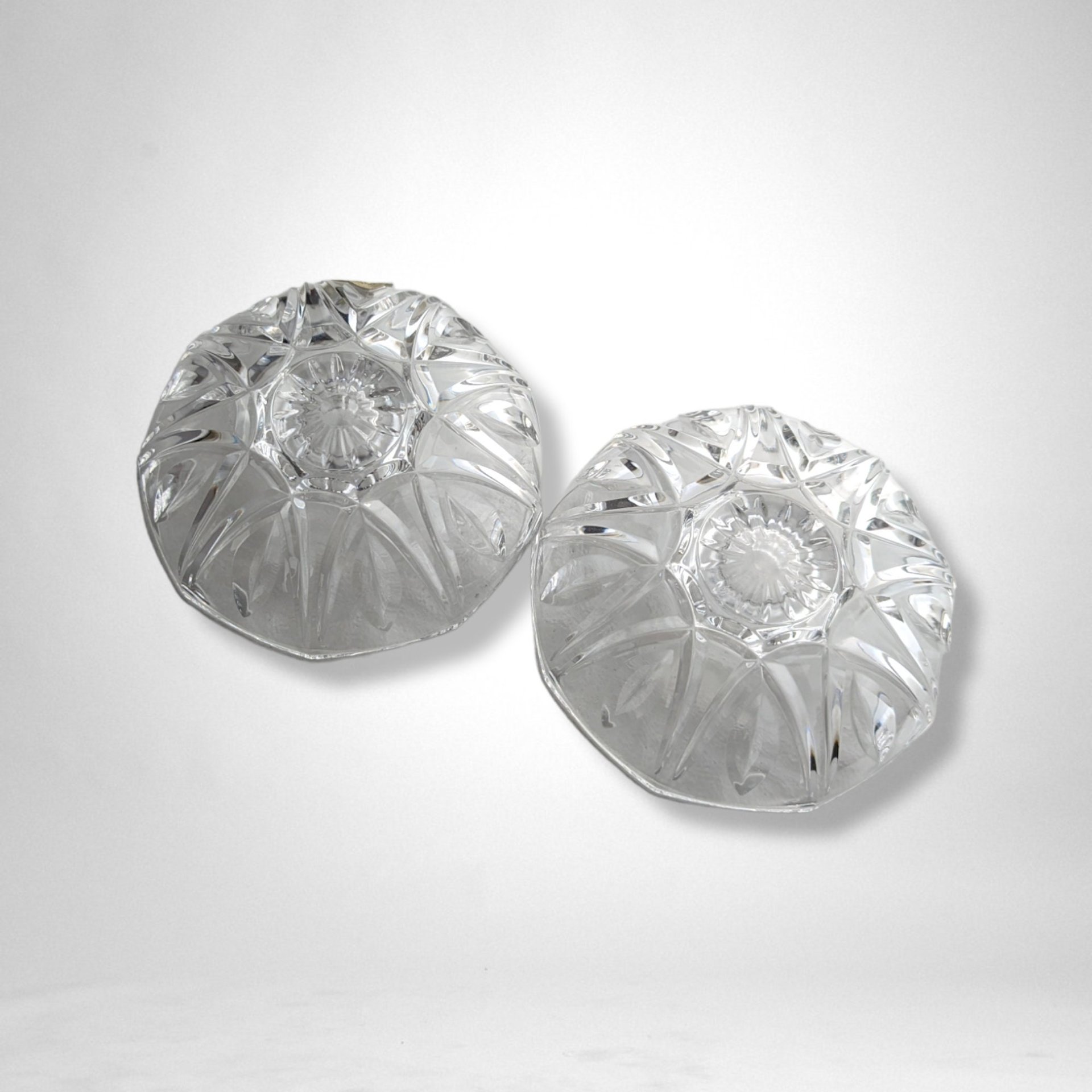 Pair of Royal Crystal Rock Tapered Candle Holders - Elegant Table Centerpieces