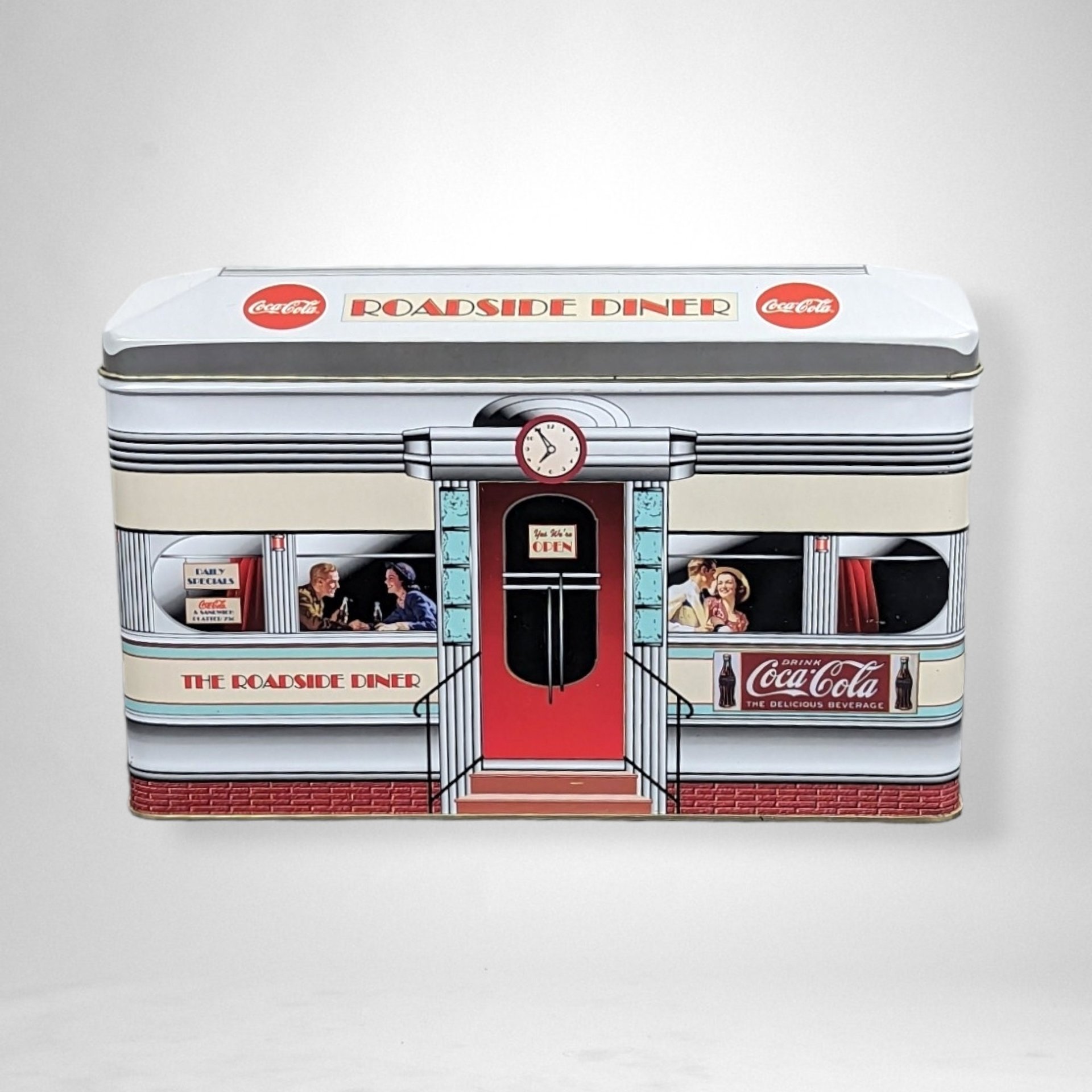 Coca-Cola Roadside Diner Advertisement Tin Box: Vintage Collectible